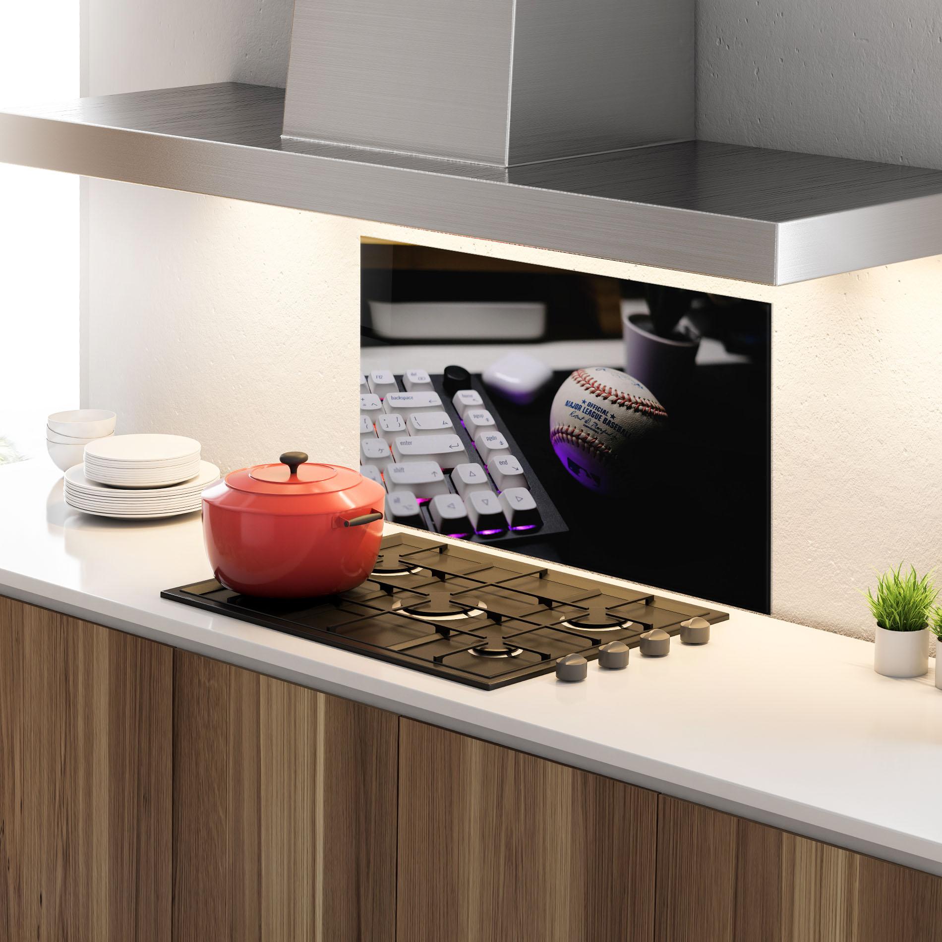 Küchenrückwand Glas Baseball Ball Gaming mockup 4