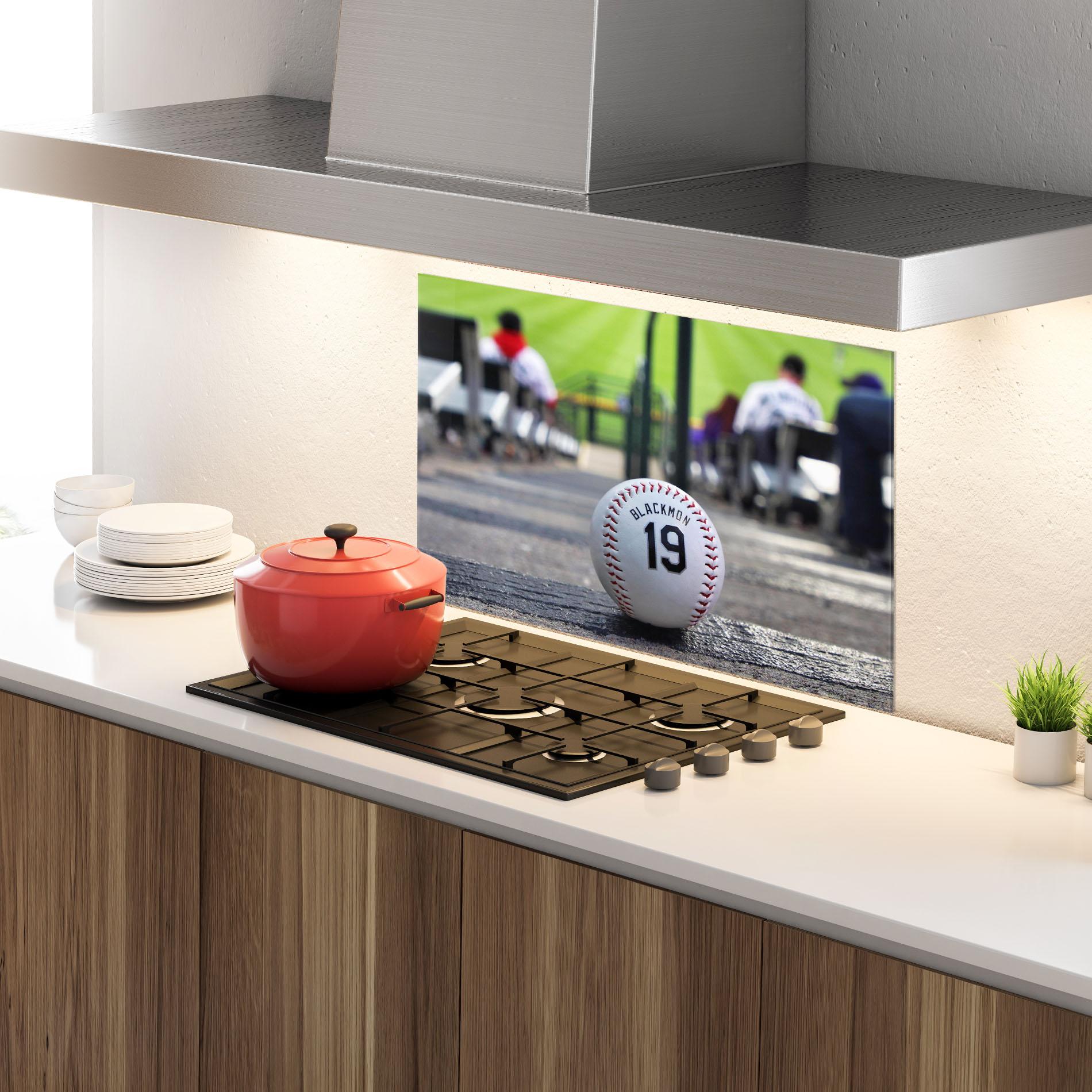 Küchenrückwand Glas Baseball Nr 19 mockup 4