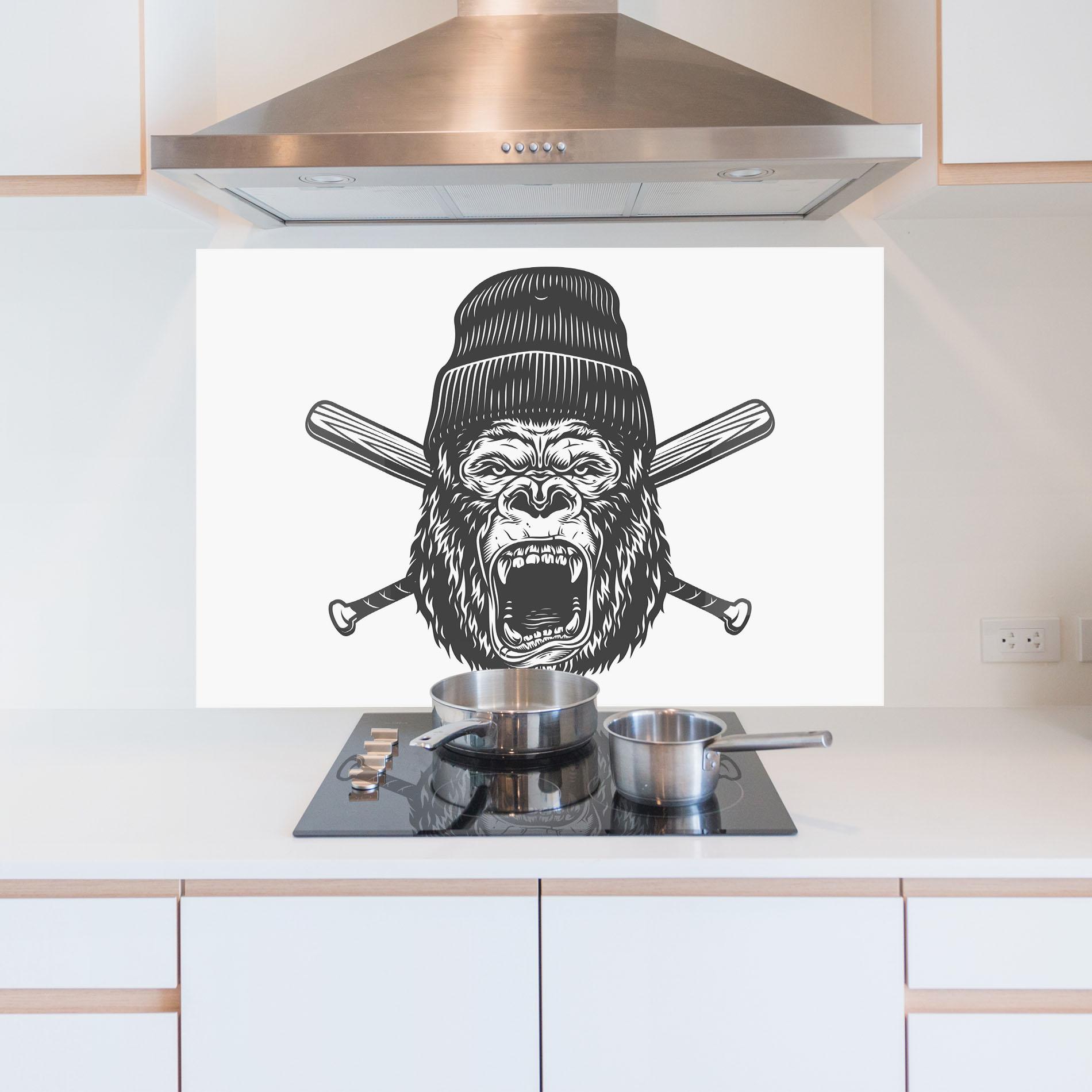 Küchenrückwand Glas Baseball Gorilla mockup 5