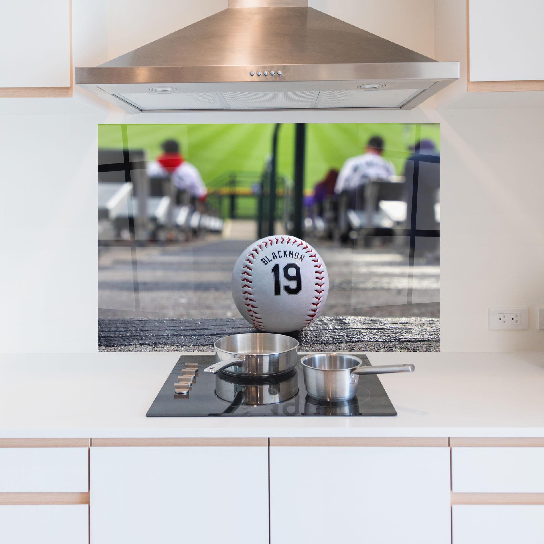 Küchenrückwand Glas Baseball Nr 19 mockup 5