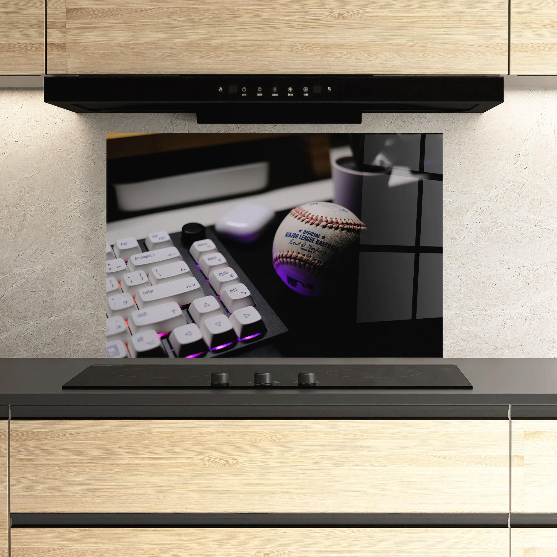 Küchenrückwand Glas Baseball Ball Gaming mockup 3