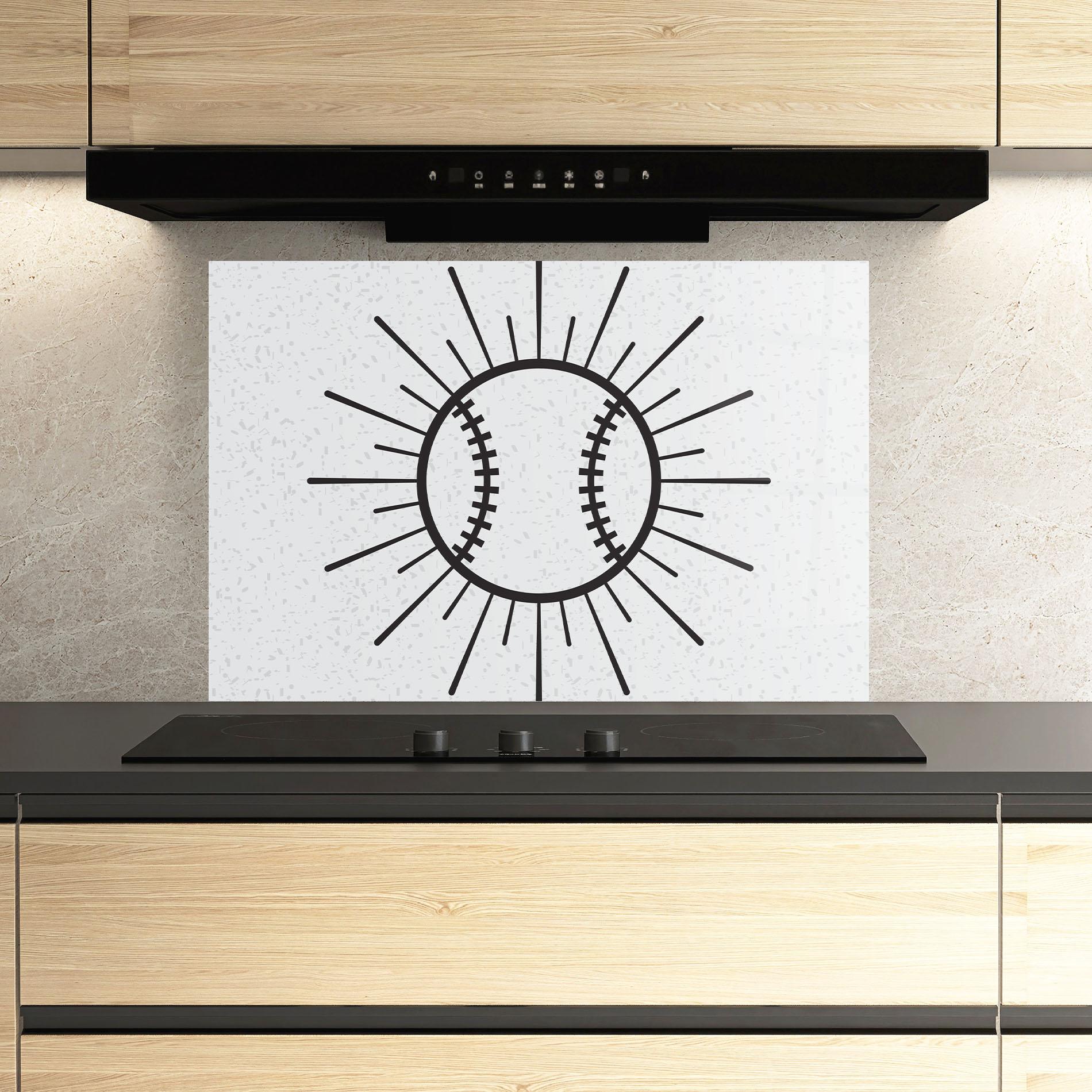 Küchenrückwand Glas Baseball Line mockup 3
