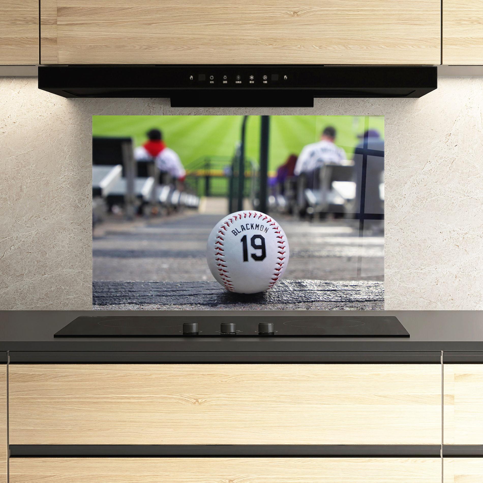 Küchenrückwand Glas Baseball Nr 19 mockup 3