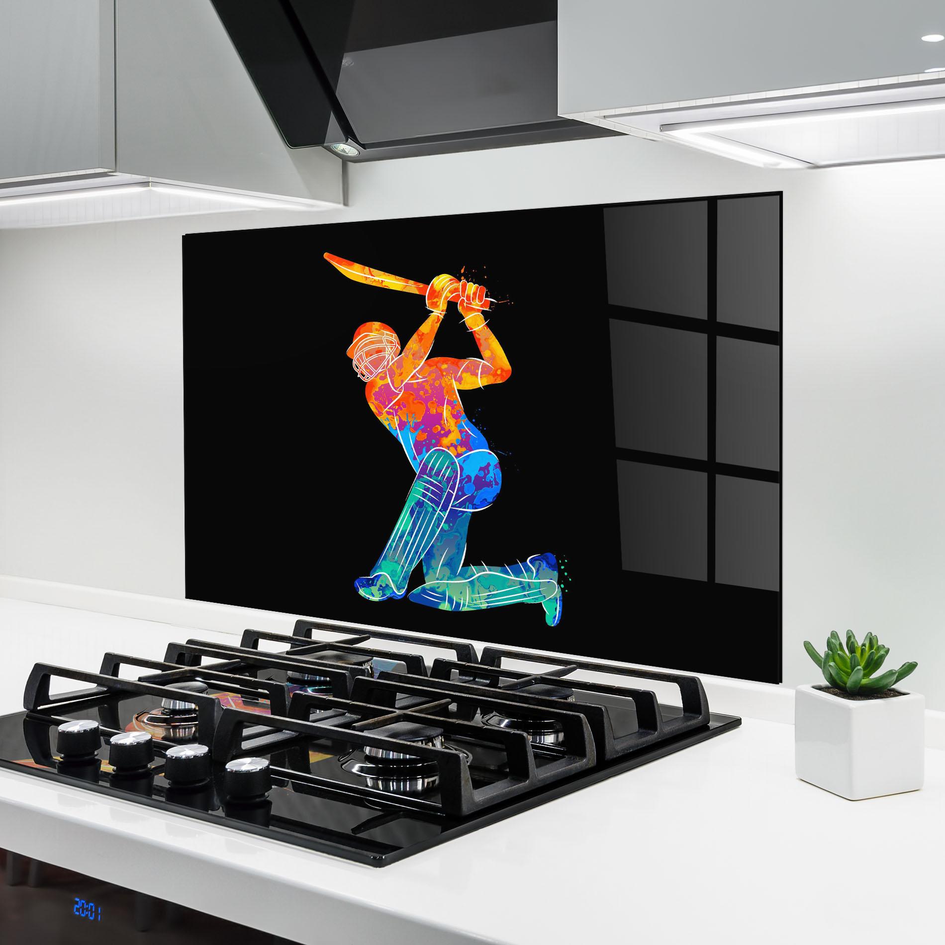 Küchenrückwand Glas Baseball Color Art mockup 6