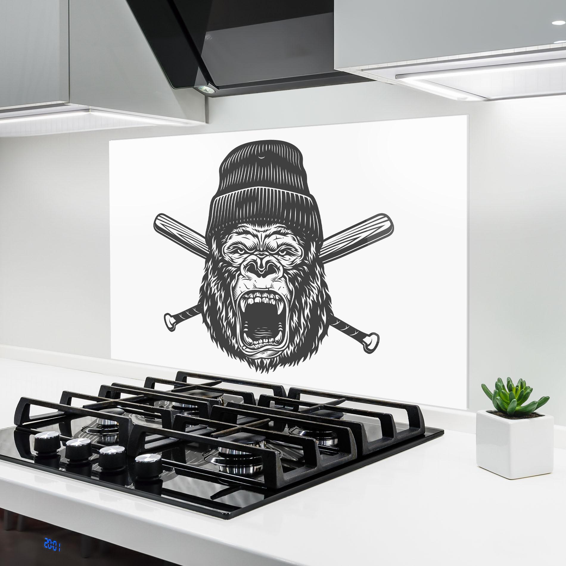 Küchenrückwand Glas Baseball Gorilla mockup 6