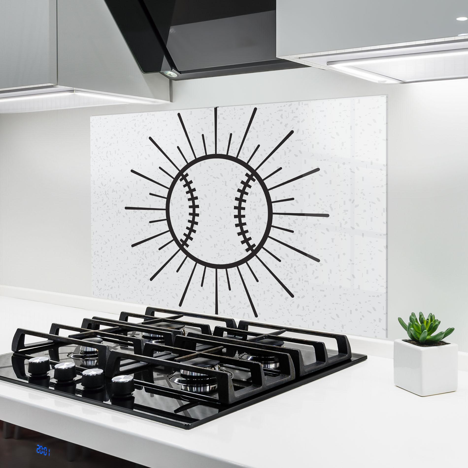 Küchenrückwand Glas Baseball Line mockup 6