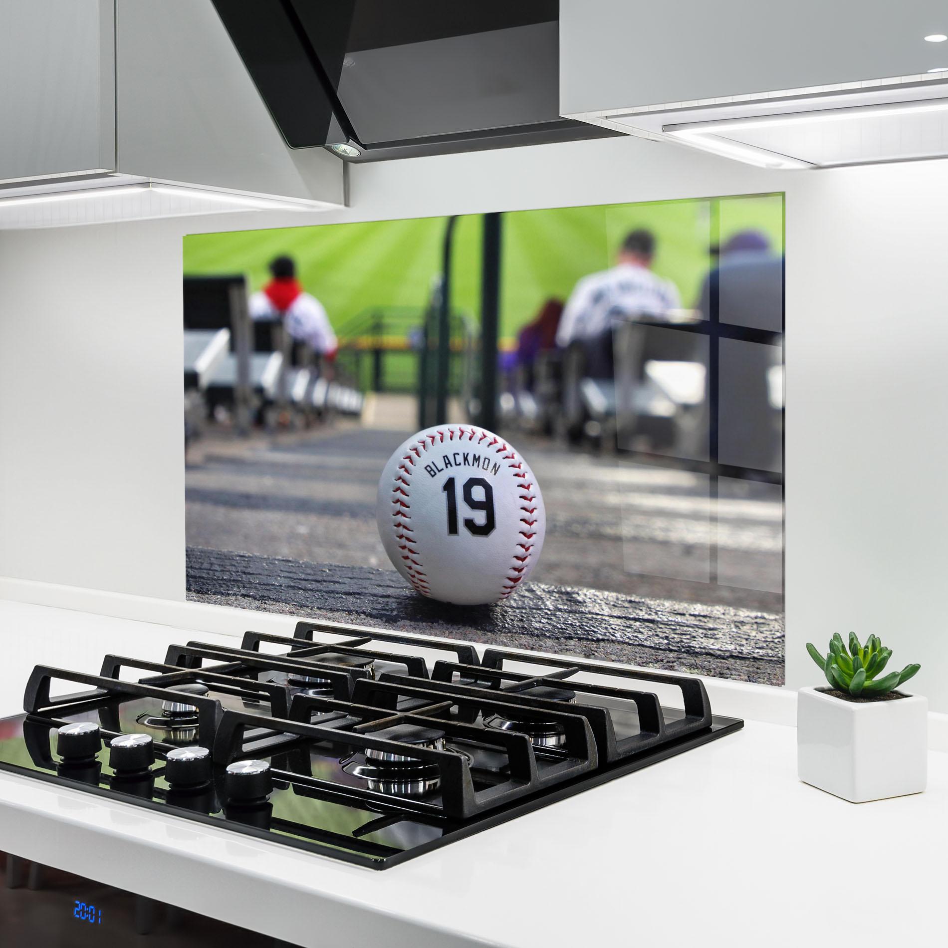 Küchenrückwand Glas Baseball Nr 19 mockup 6