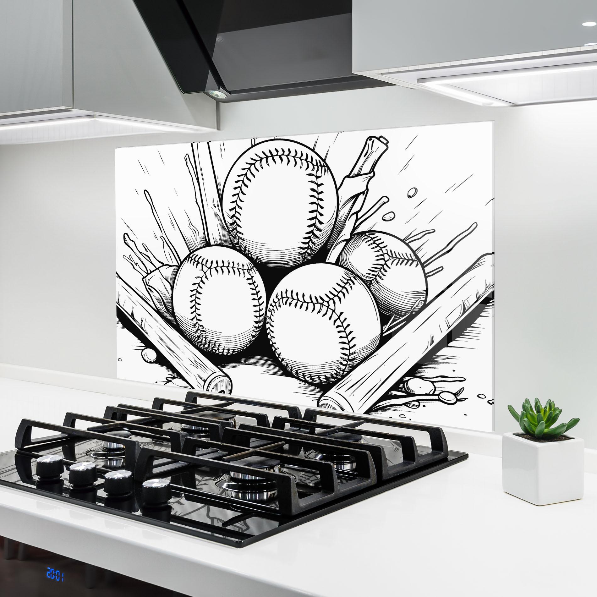 Küchenrückwand Glas Big Baseball Ball mockup 6