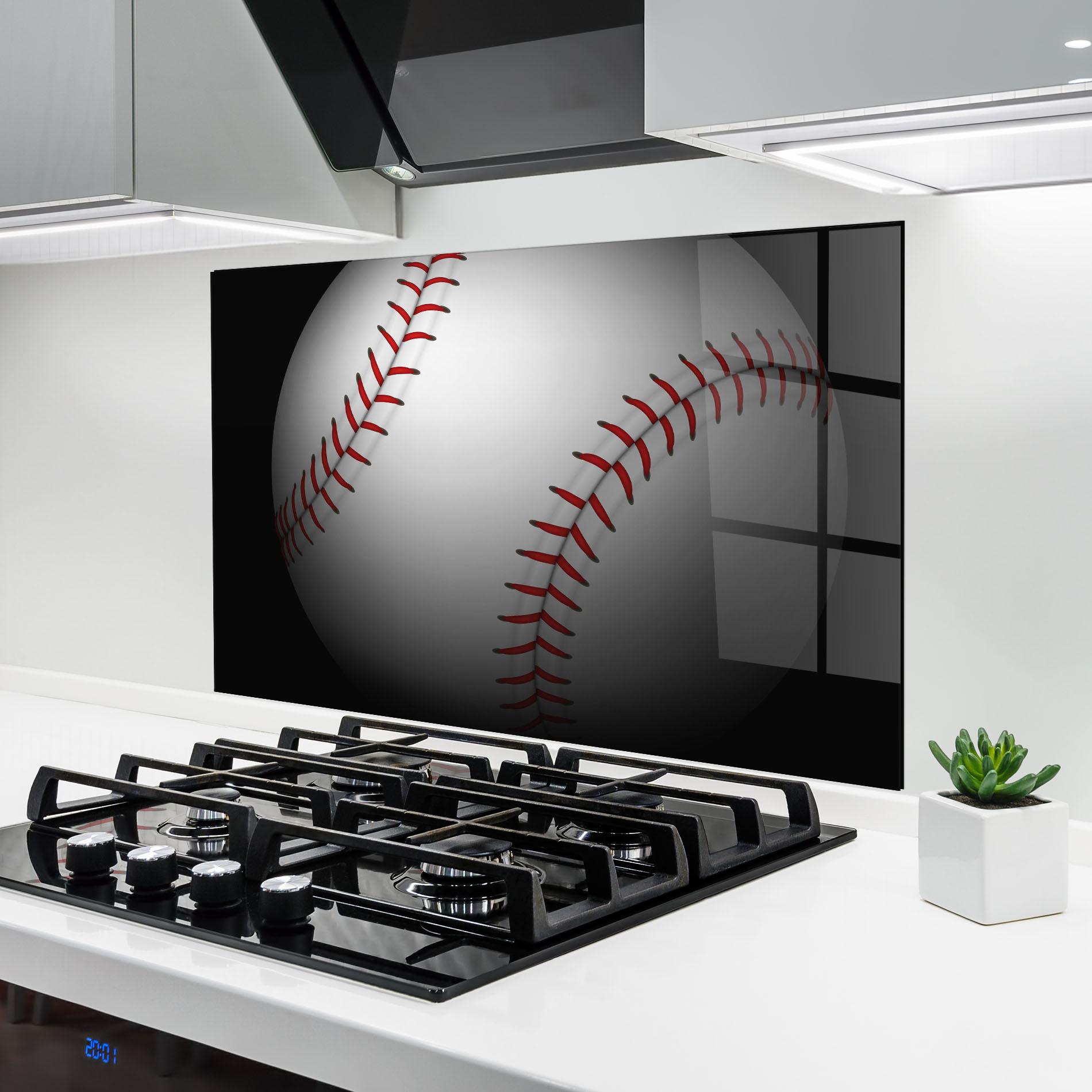 Küchenrückwand Glas Close Up Baseball mockup 6