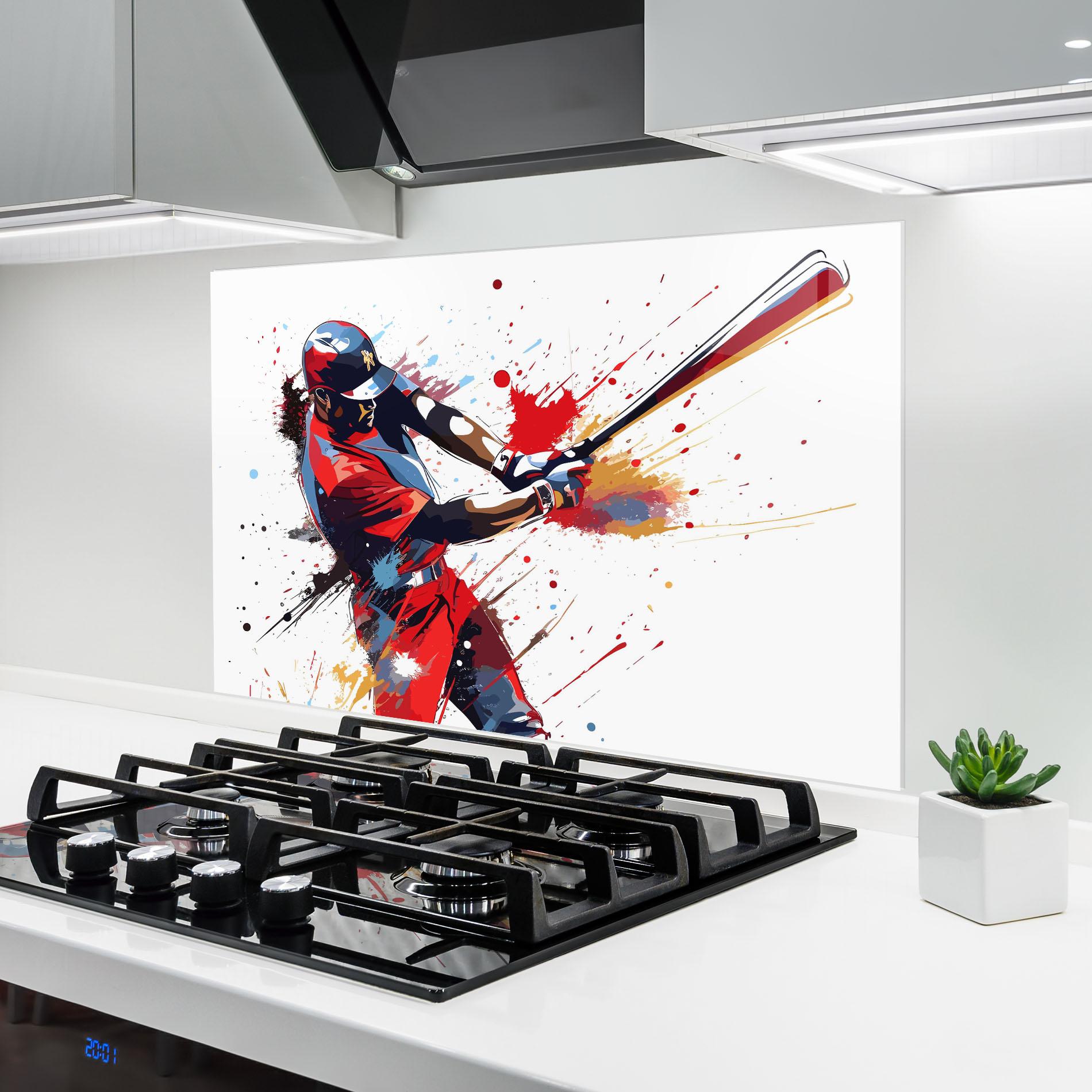 Küchenrückwand Glas Colorful Baseball mockup 6