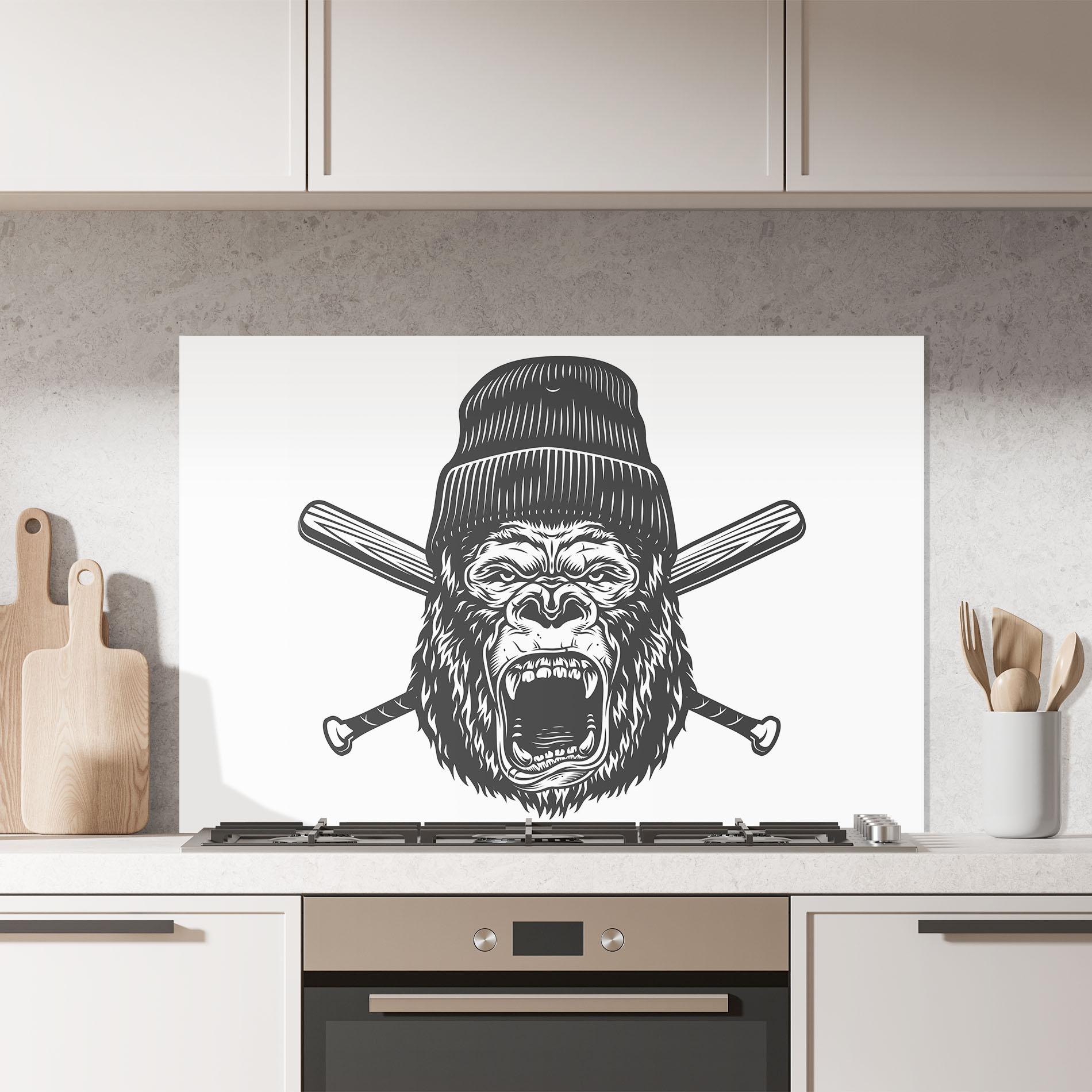 Küchenrückwand Glas Baseball Gorilla mockup 7