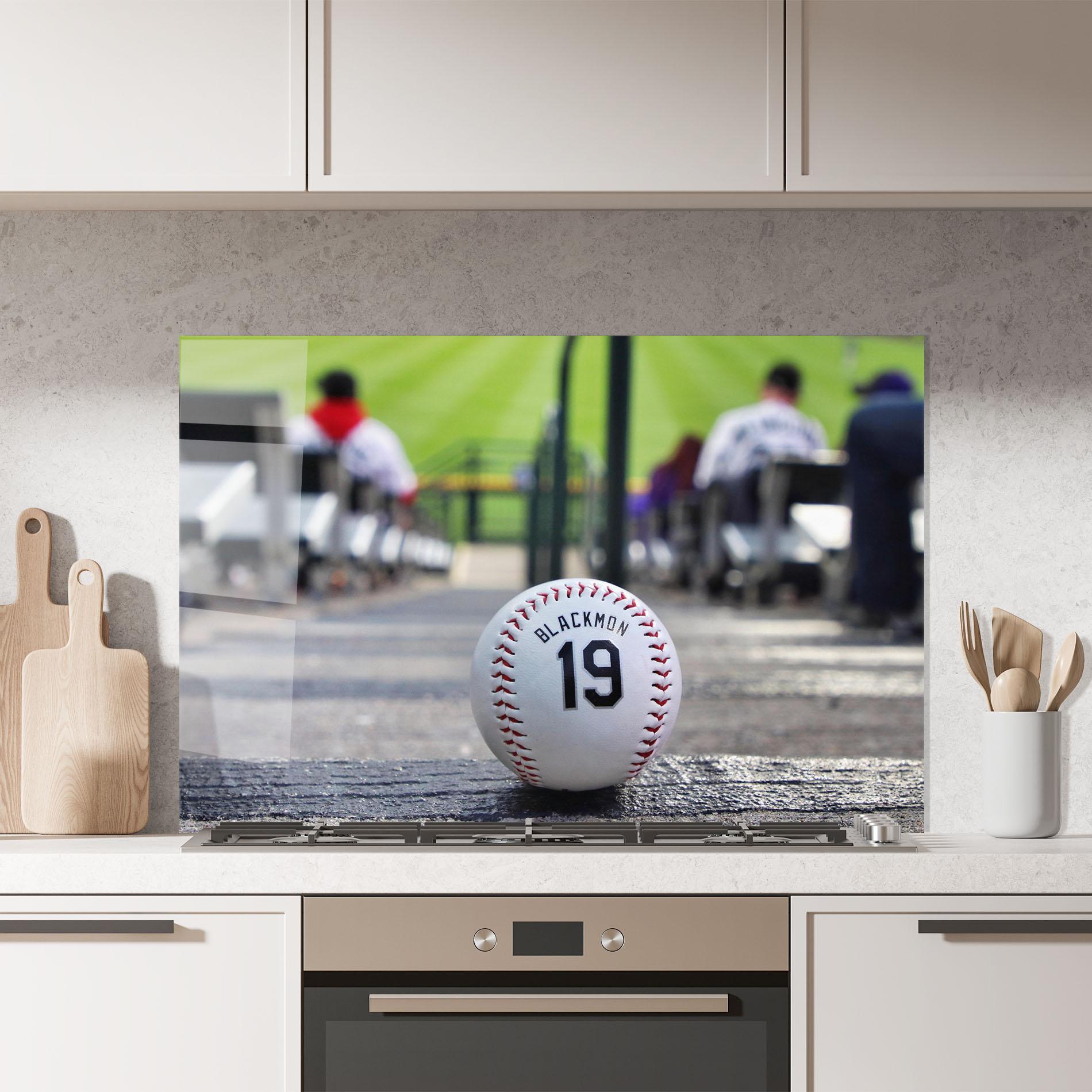 Küchenrückwand Glas Baseball Nr 19 mockup 7