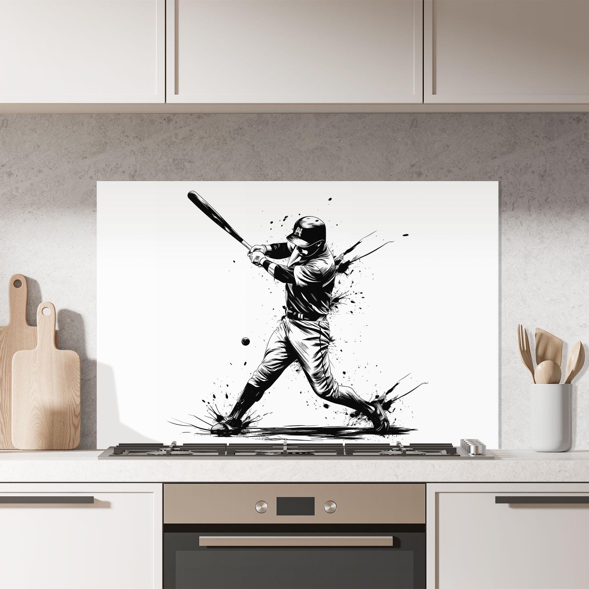 Küchenrückwand Glas Baseball Splash mockup 7