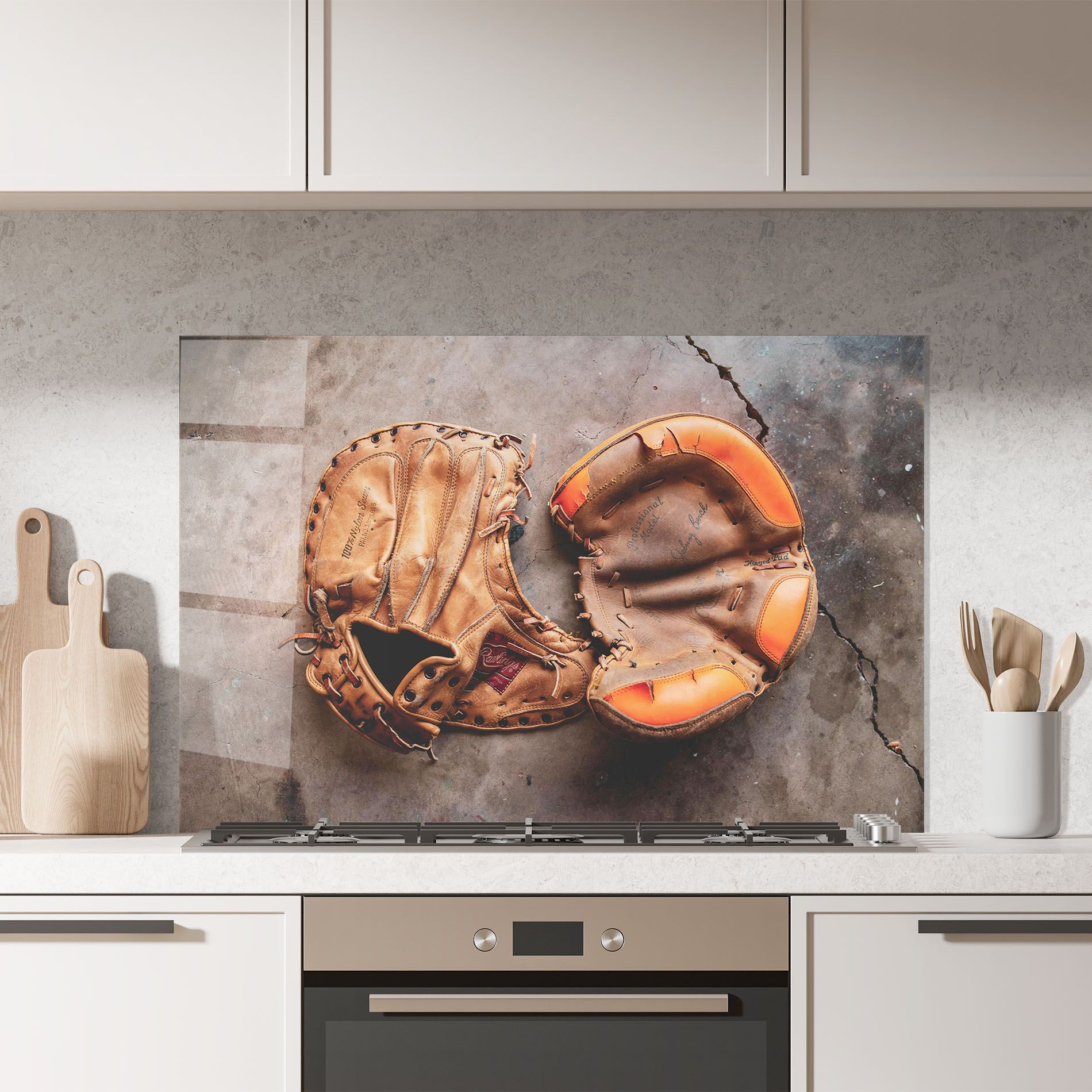 Brown Orange Baseball Gloves mockup 7