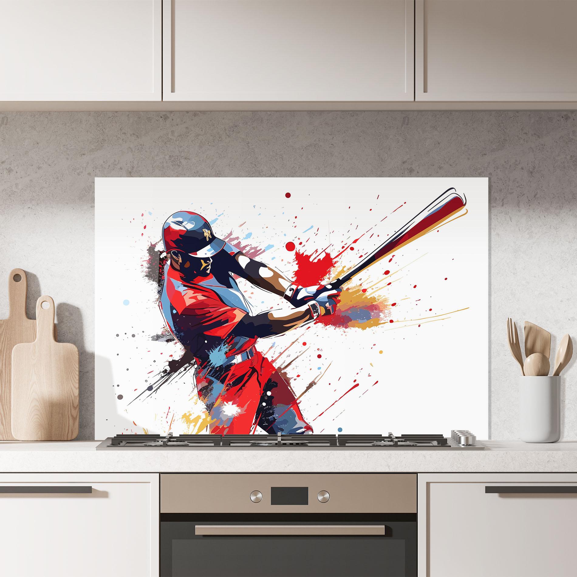 Küchenrückwand Glas Colorful Baseball mockup 7