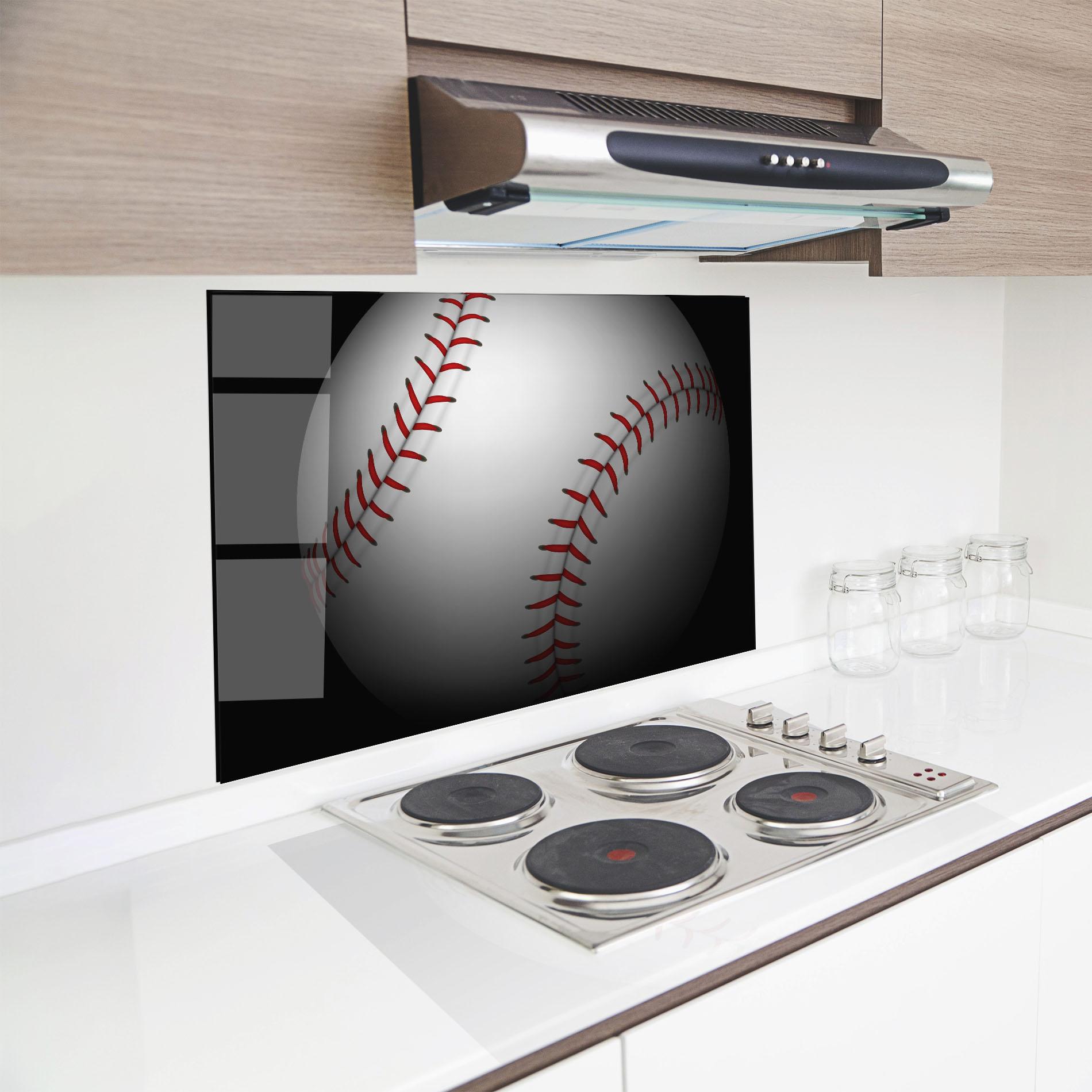 Küchenrückwand Glas Close Up Baseball mockup 8