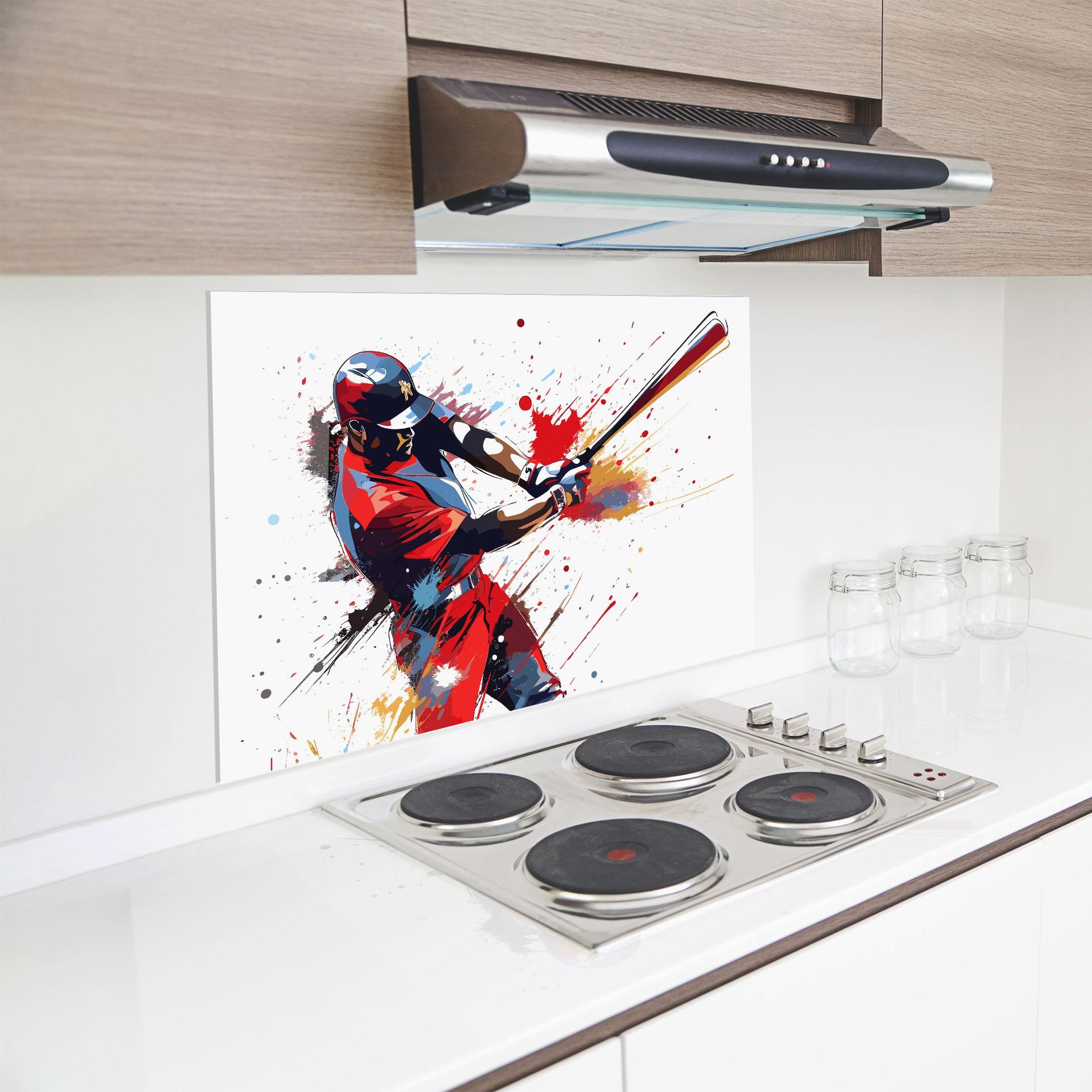 Küchenrückwand Glas Colorful Baseball mockup 8