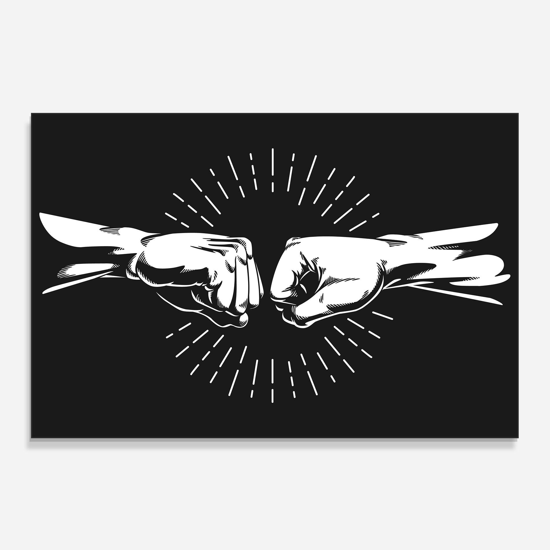 Küchenrückwand Glas Grey Handshake Box mockup 0