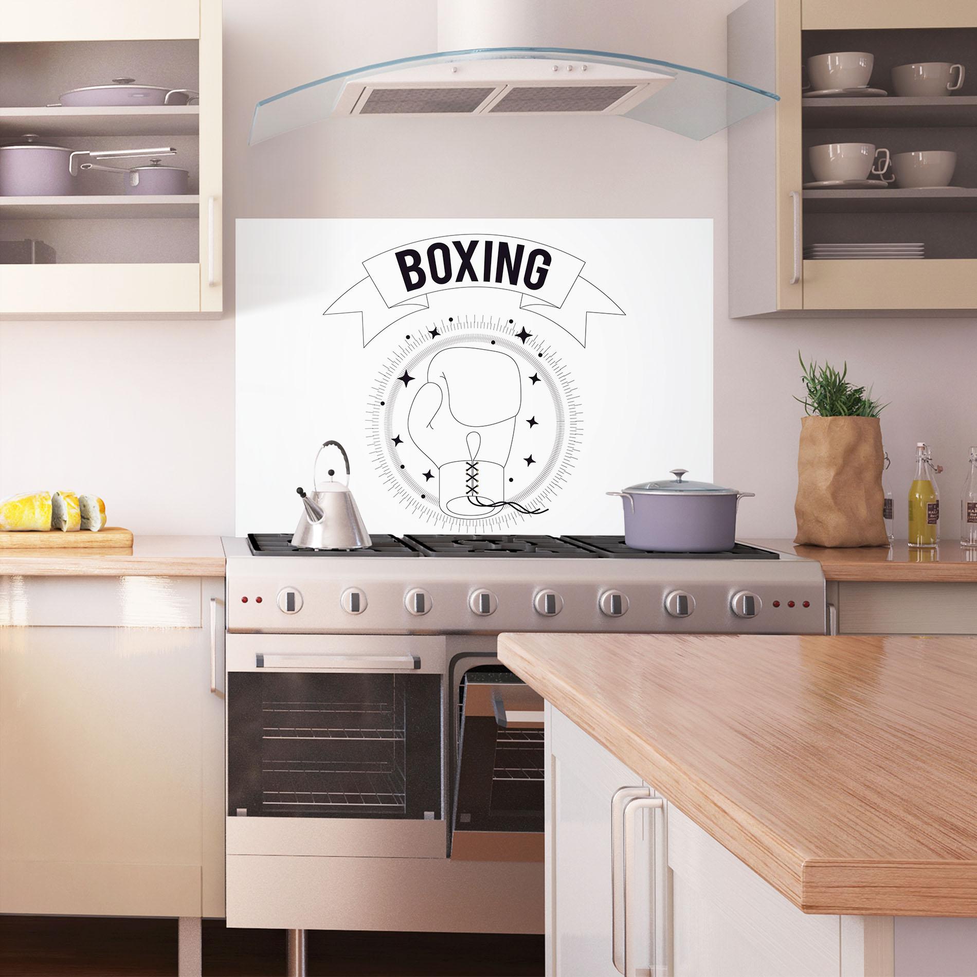 Küchenrückwand Glas Boxing Line mockup 1