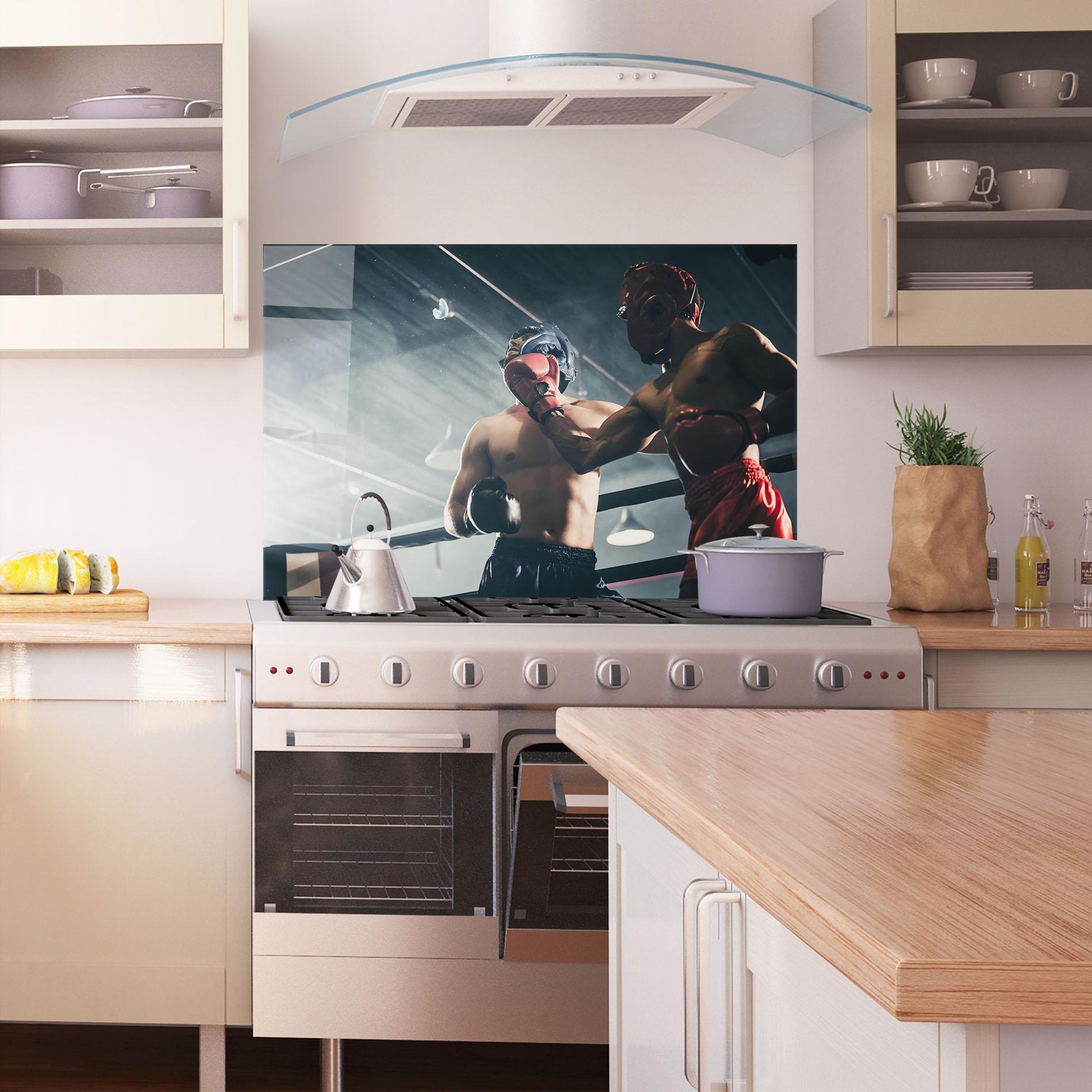 Küchenrückwand Glas Knockout King mockup 1