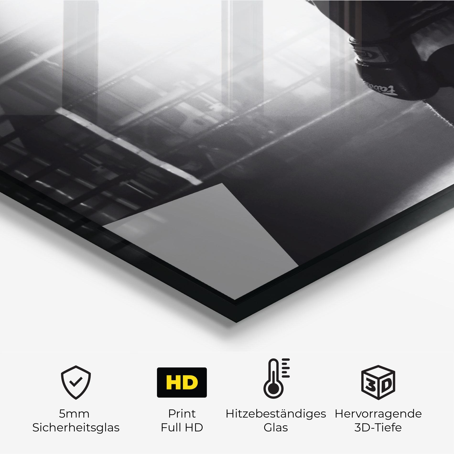 Küchenrückwand Glas Boxer Shilouette mockup 2