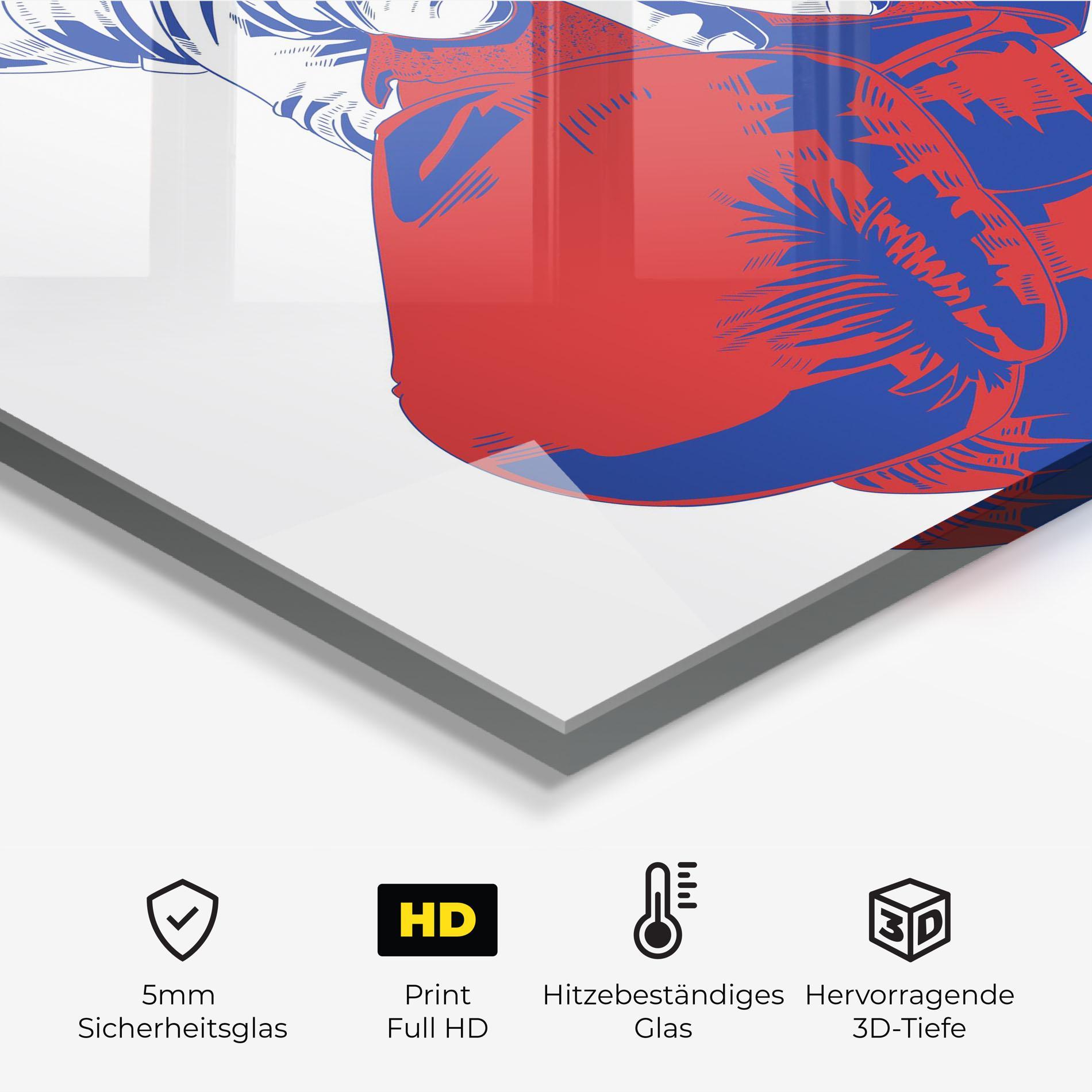 Küchenrückwand Glas Boxing Blue mockup 2