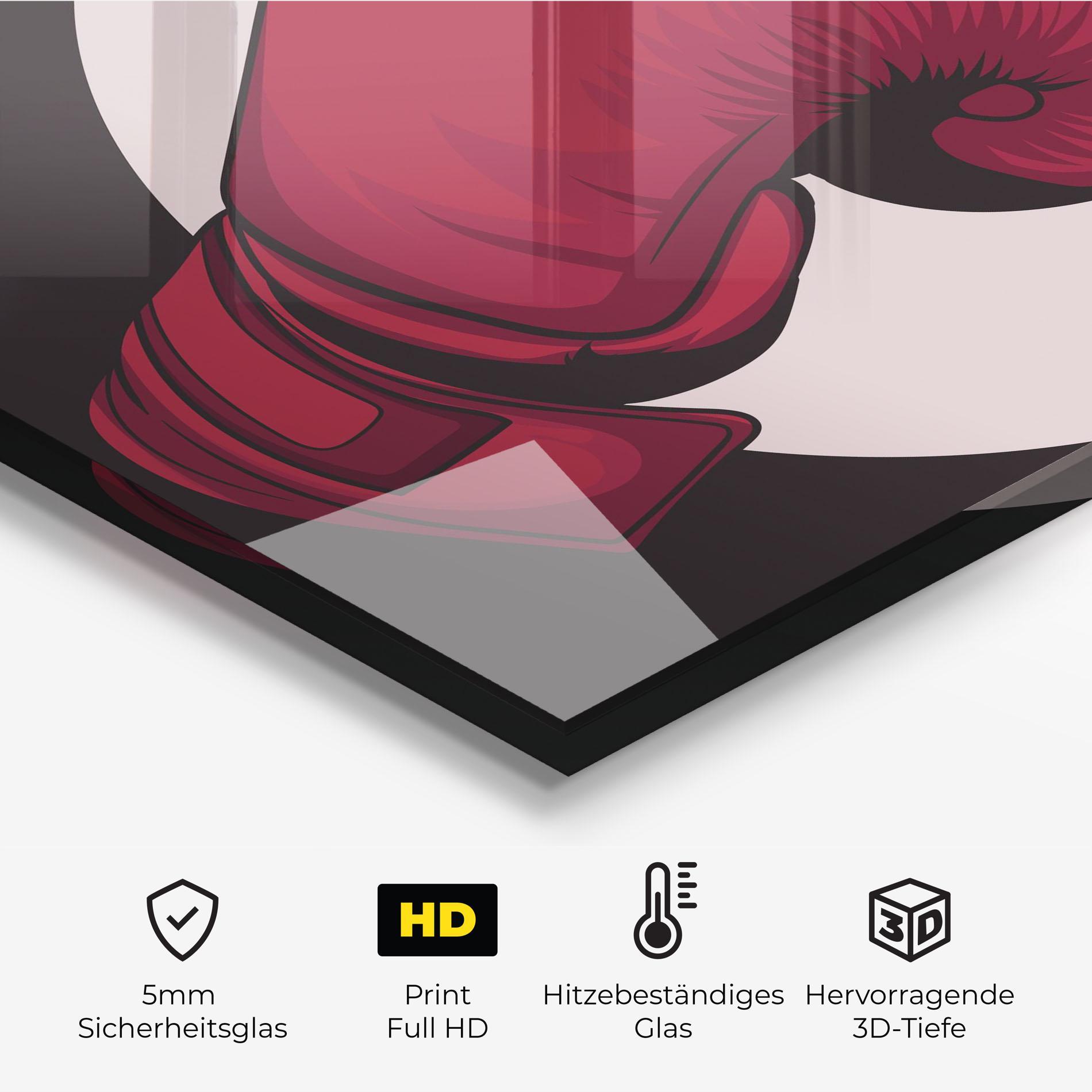 Küchenrückwand Glas Boxing Cream Circle mockup 2