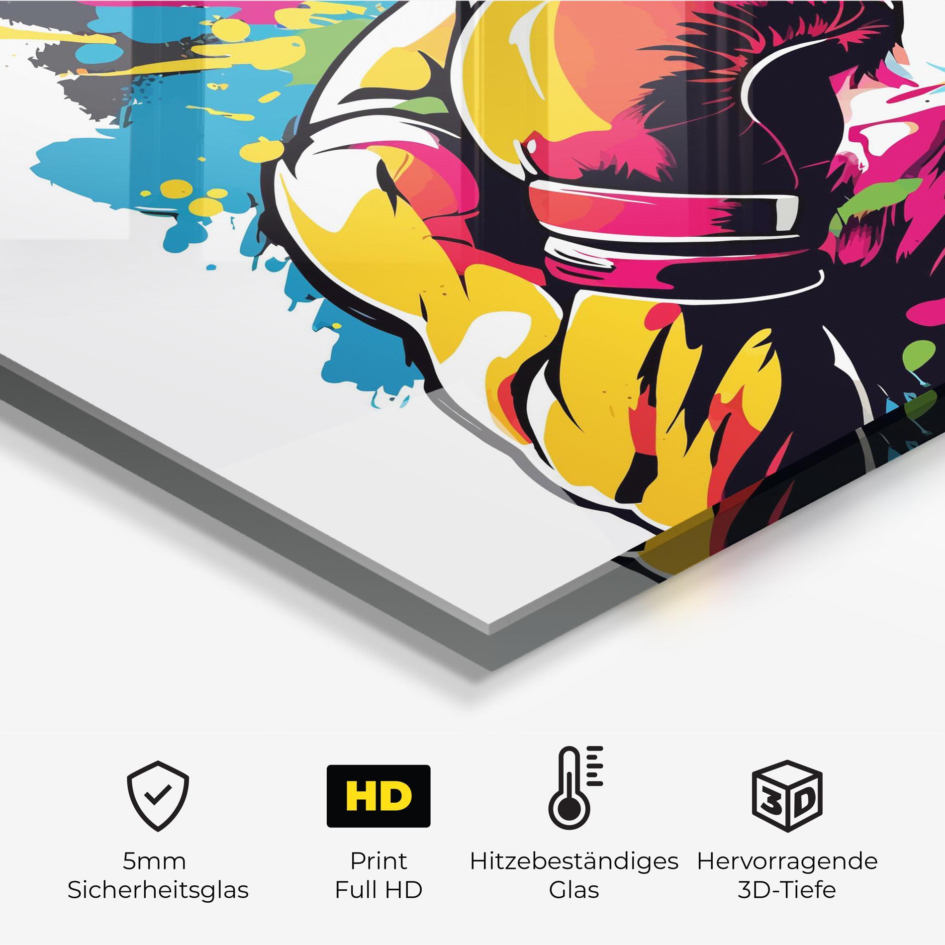 Küchenrückwand Glas Boxing Illustration mockup 2