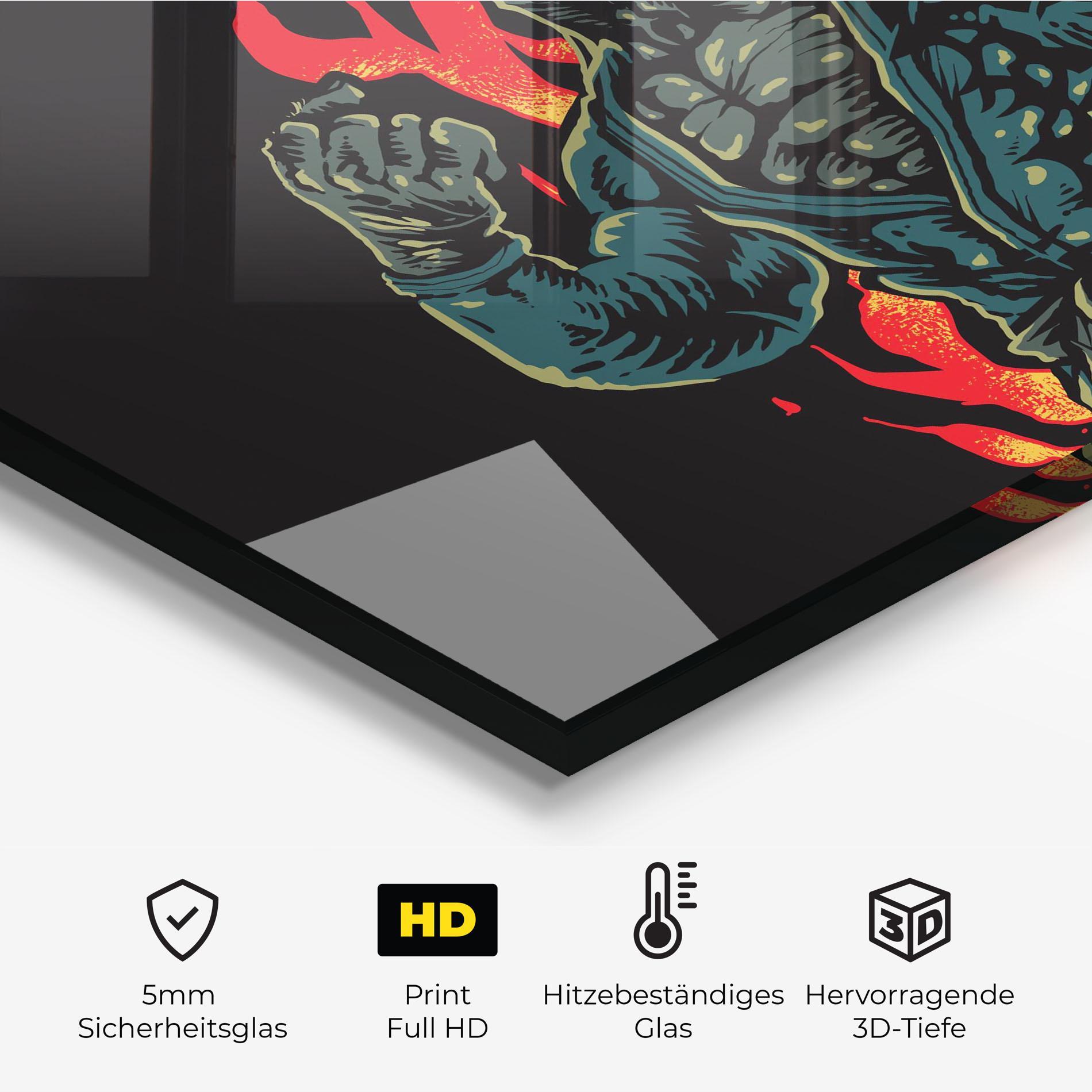 Küchenrückwand Glas Gorilla Box Fighter mockup 2