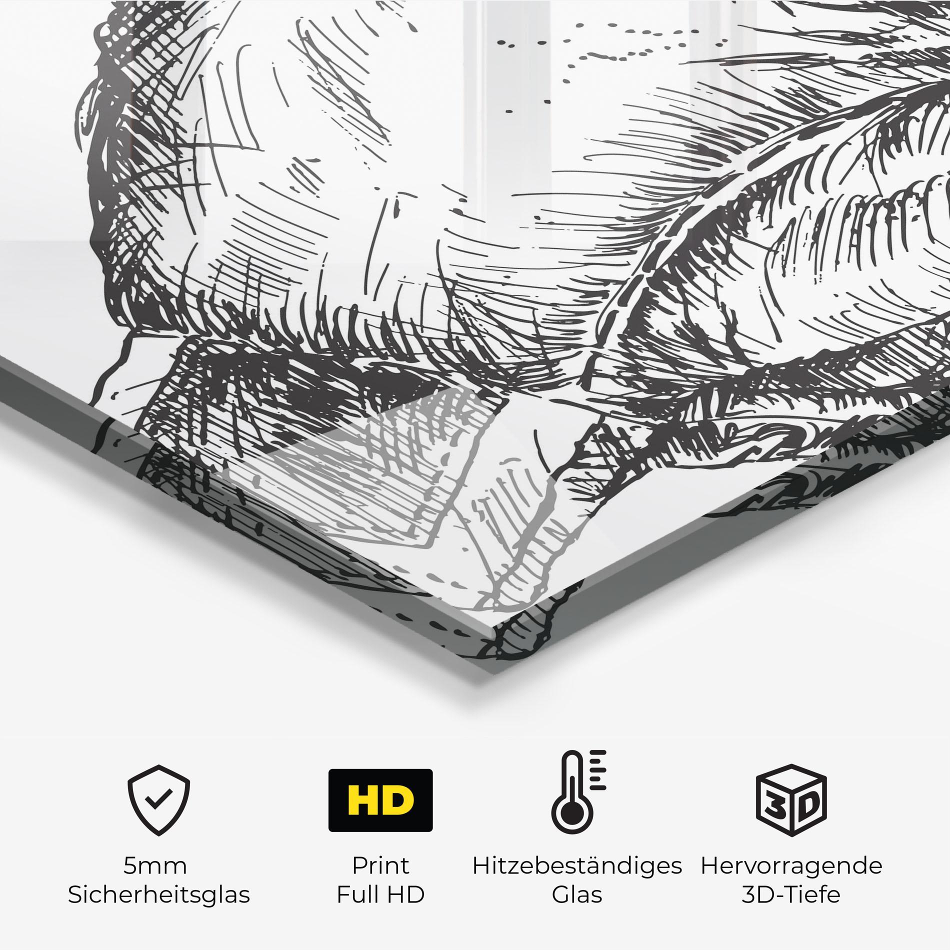 Küchenrückwand Glas Grey Line Glove mockup 2