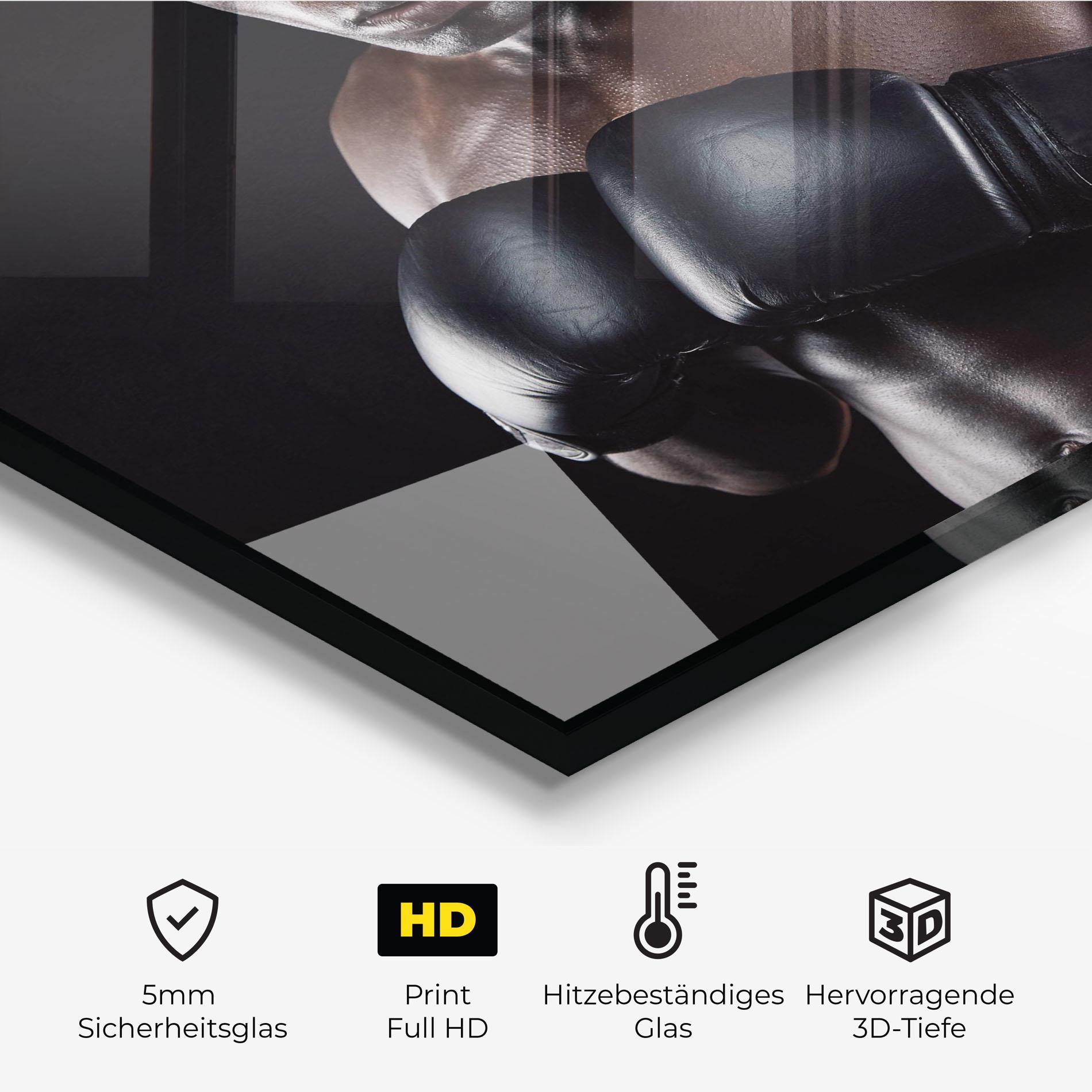 Küchenrückwand Glas Powerful Fighter mockup 2