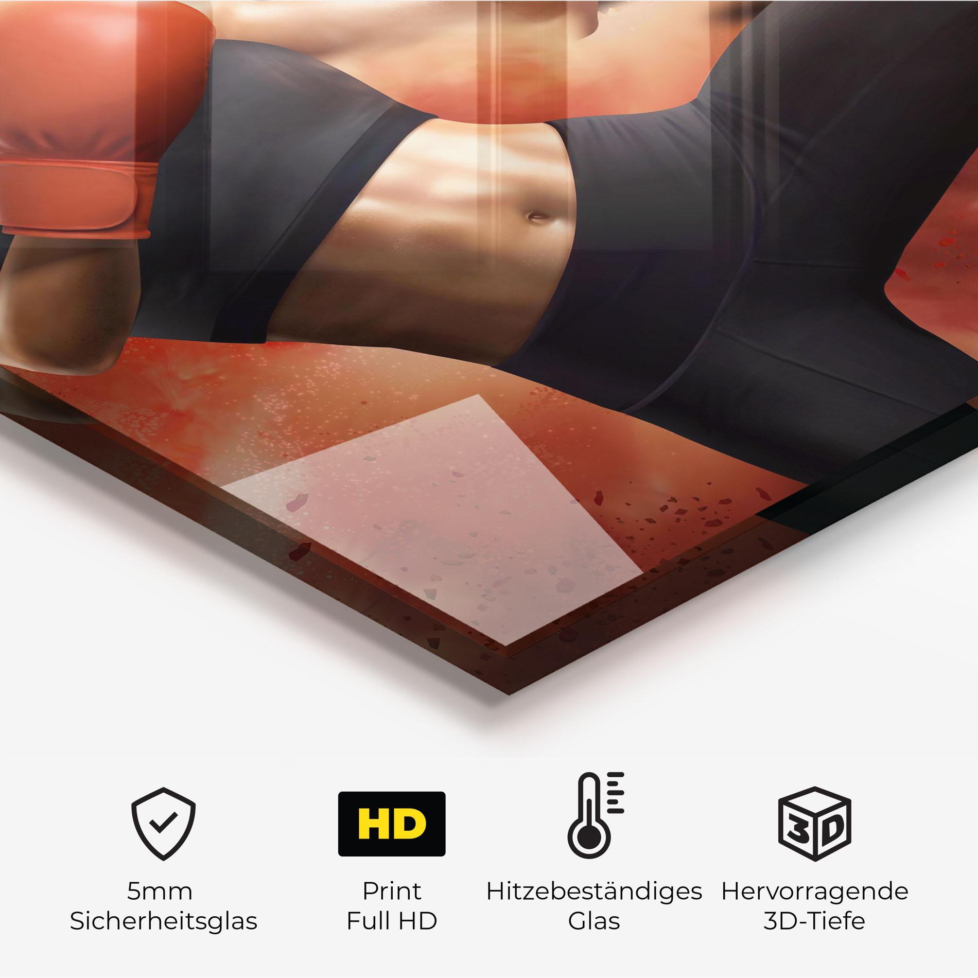 Küchenrückwand Glas Woman Box mockup 2