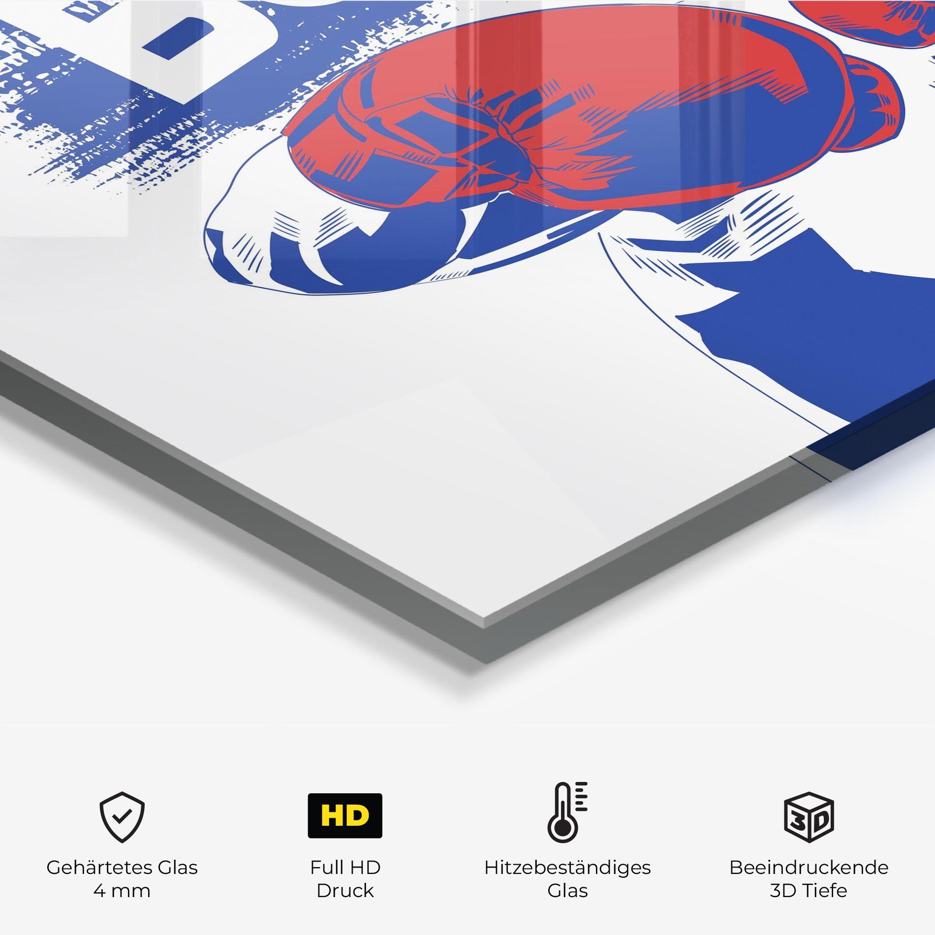 Küchenrückwand Glas Blue Boxing mockup 2