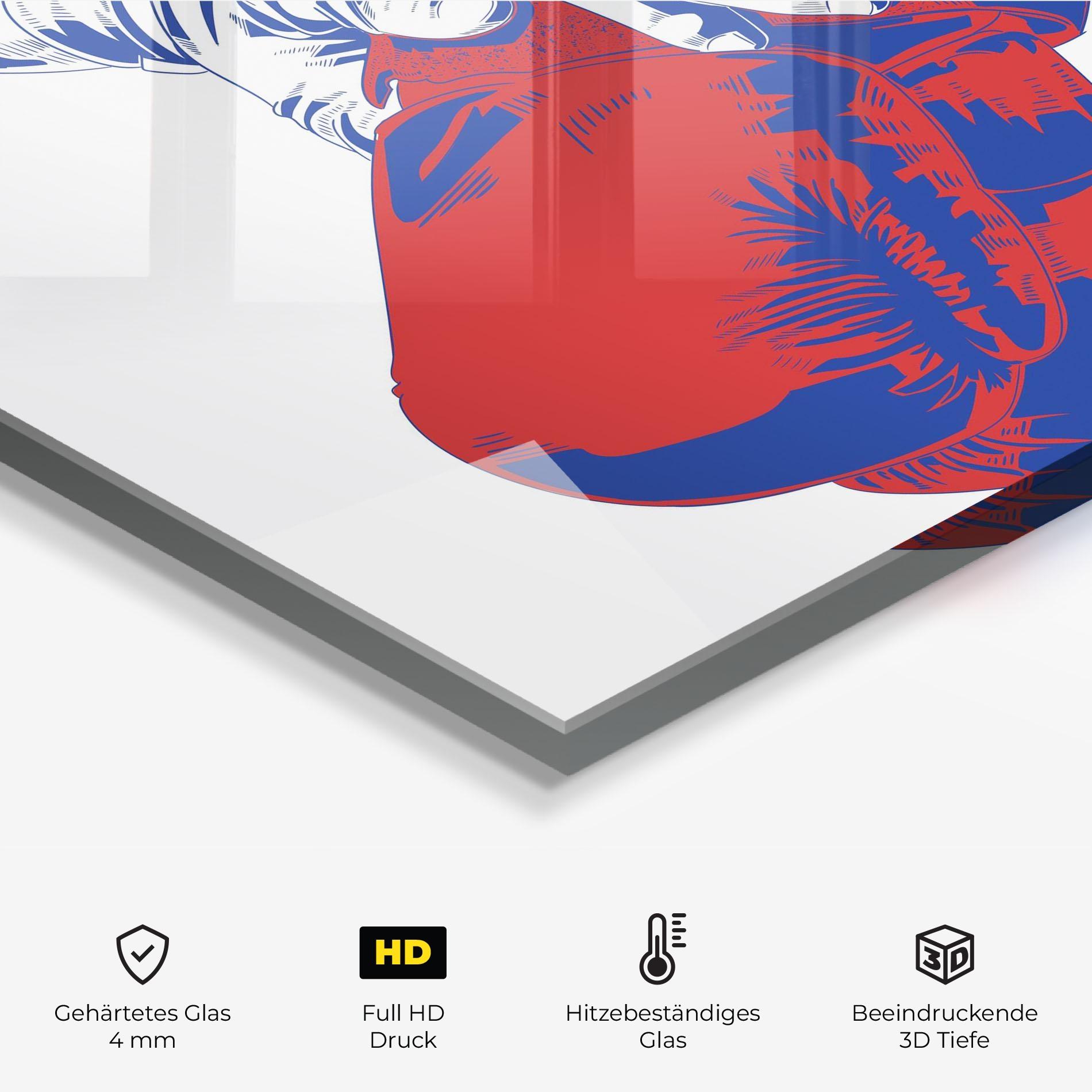 Küchenrückwand Glas Boxing Blue mockup 2