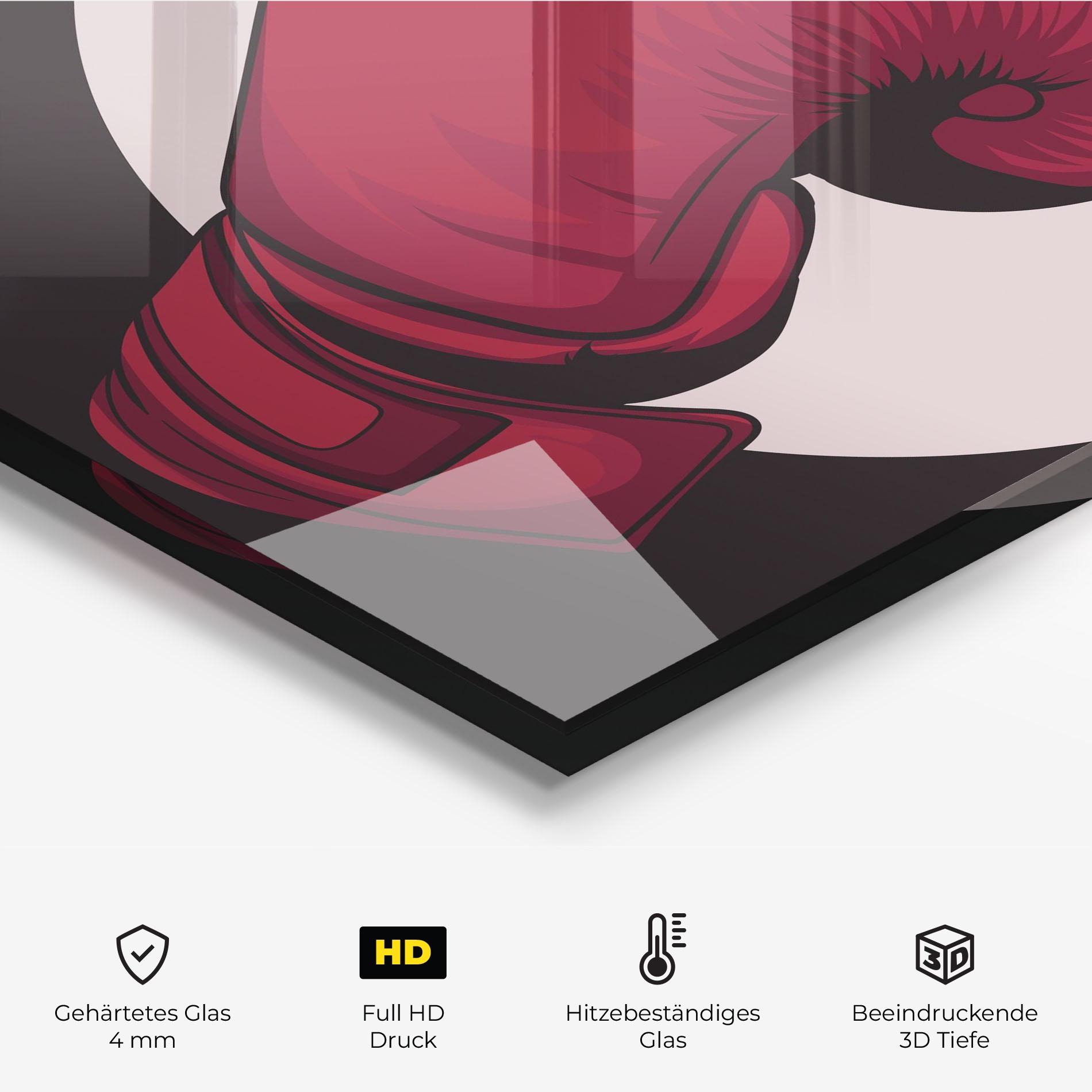 Küchenrückwand Glas Boxing Cream Circle mockup 2