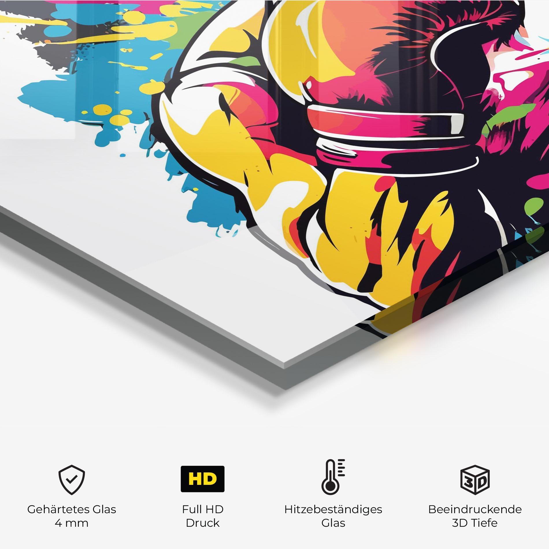 Küchenrückwand Glas Boxing Illustration mockup 2