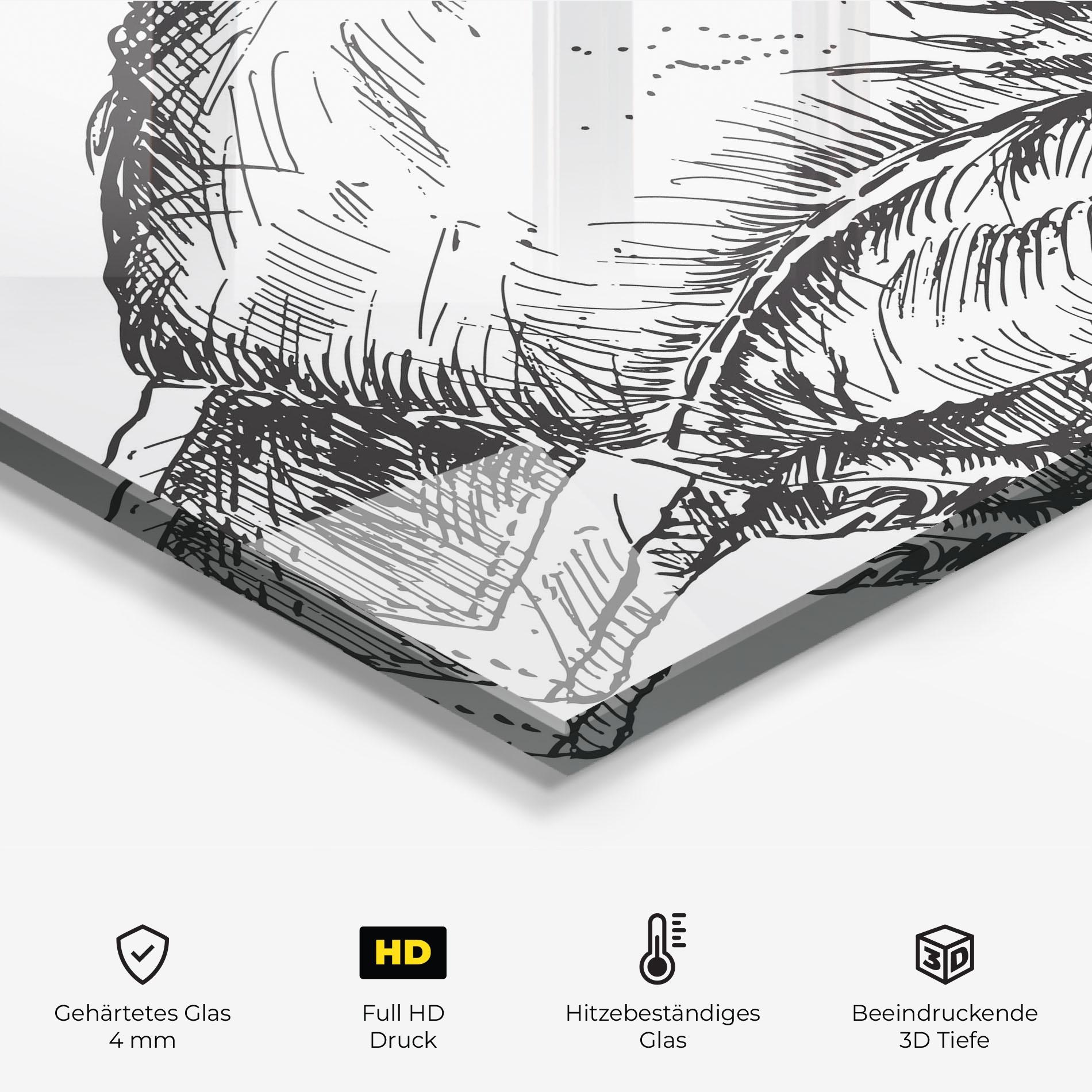 Küchenrückwand Glas Grey Line Glove mockup 2