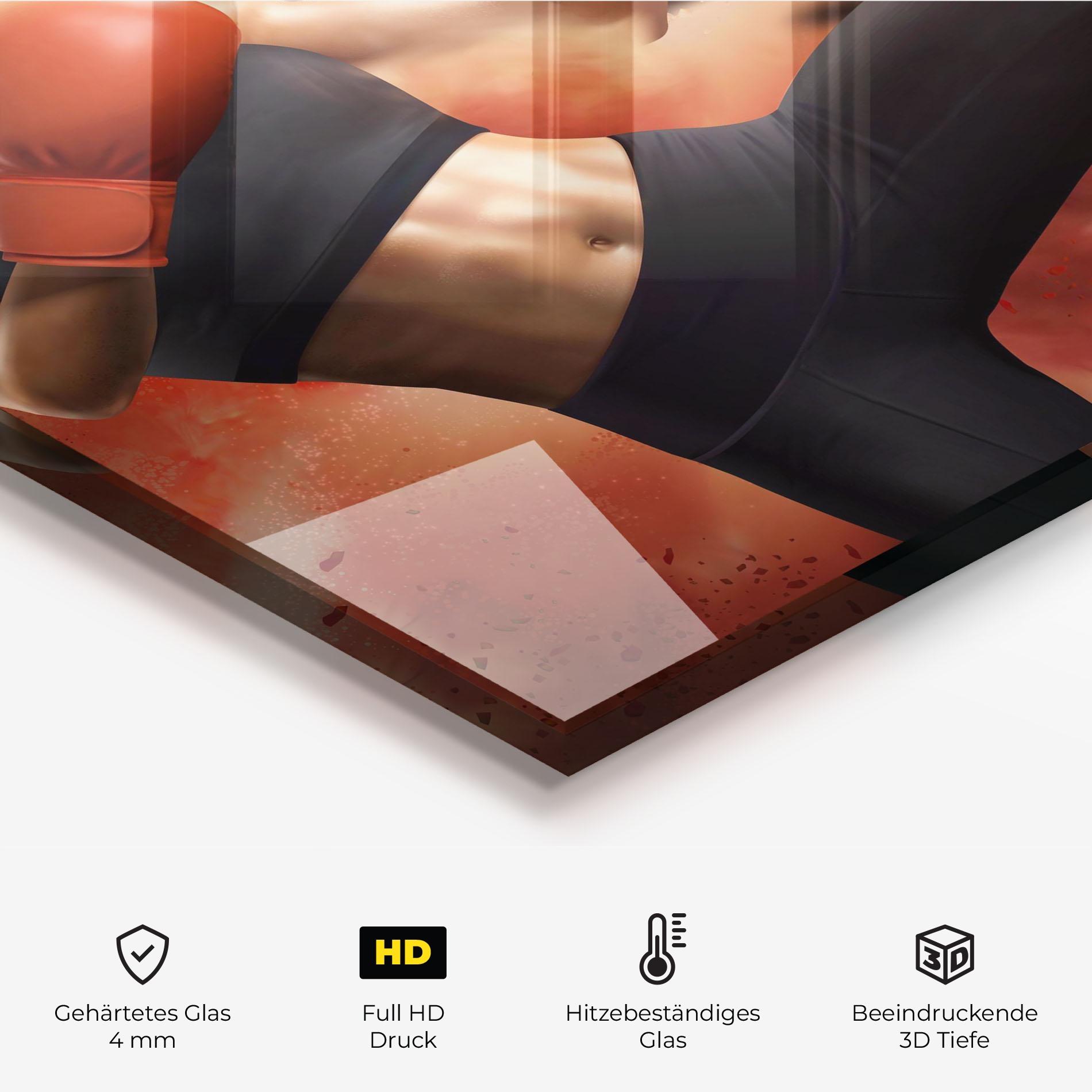 Küchenrückwand Glas Woman Box mockup 2