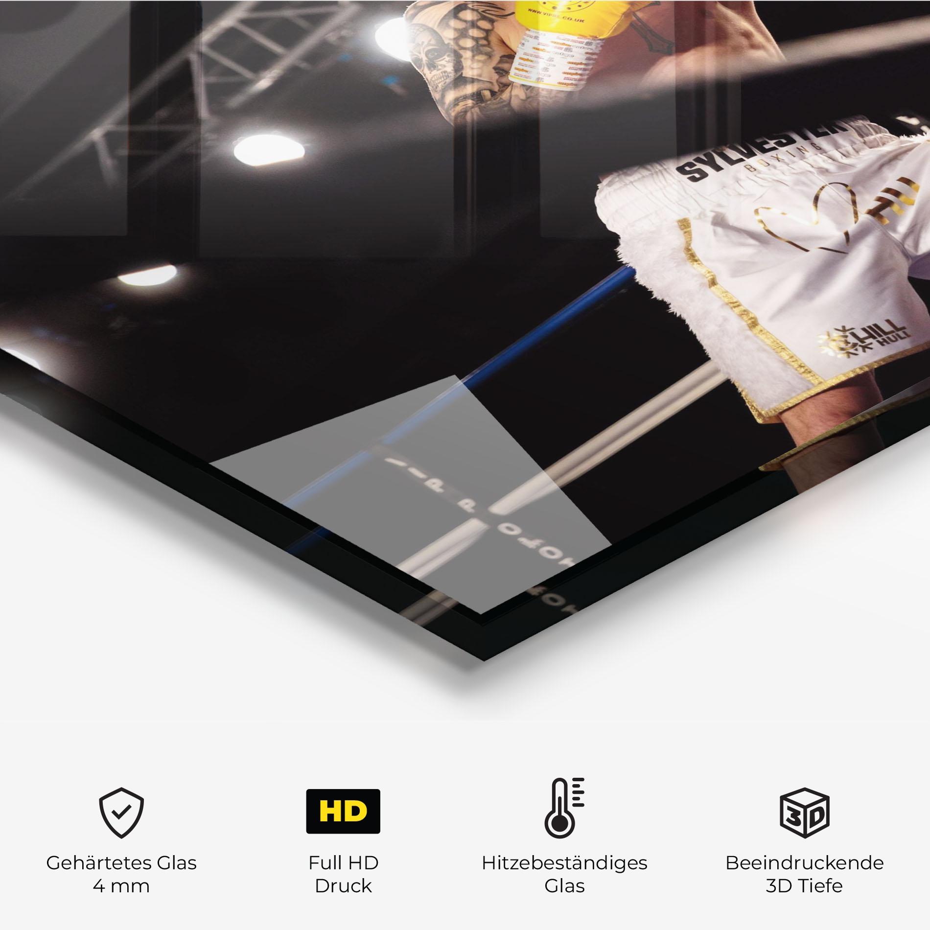 Küchenrückwand Glas Yellow Gloves mockup 2