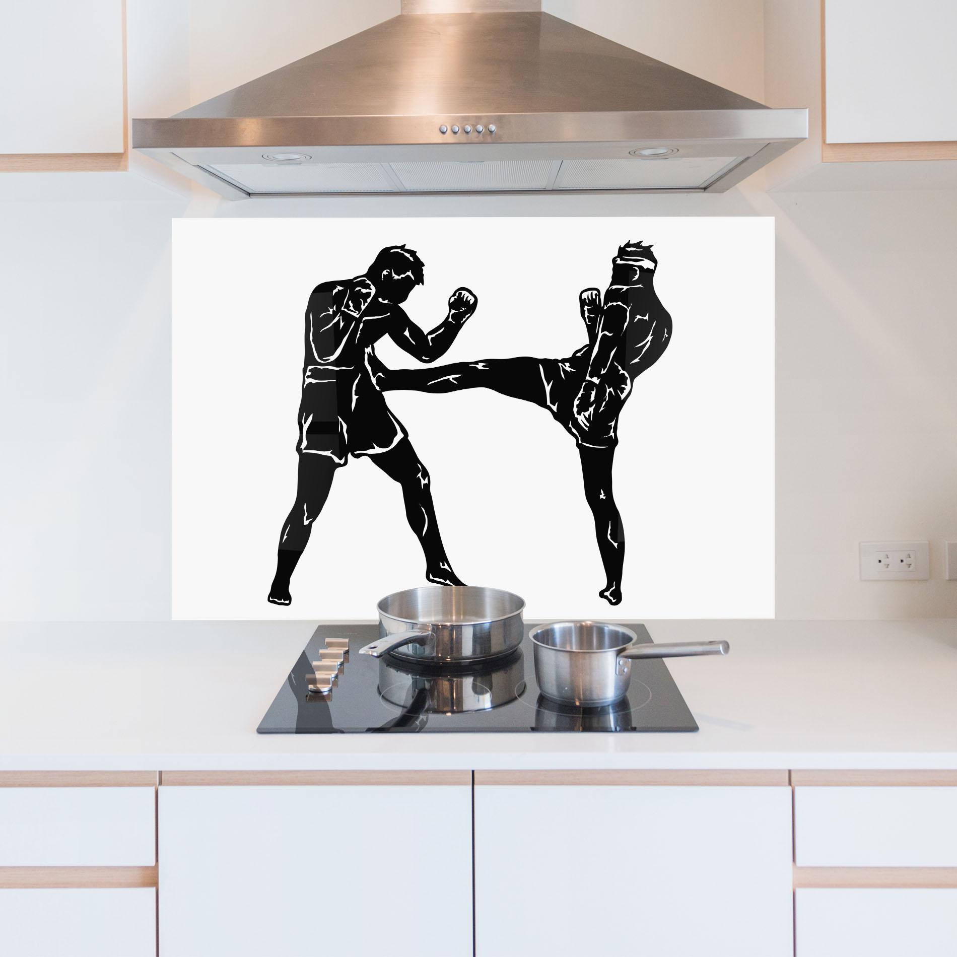 Küchenrückwand Glas Box Fight Move mockup 5