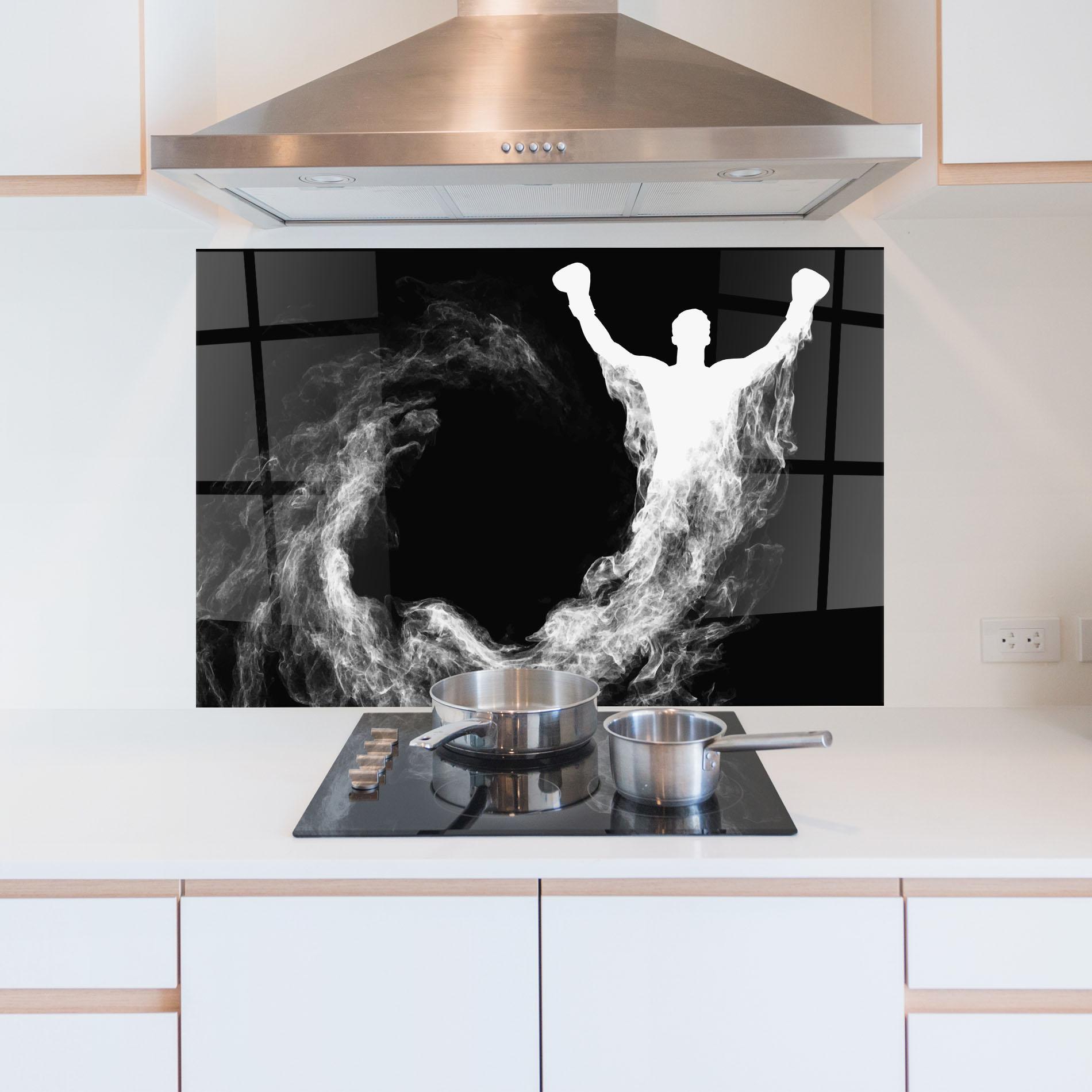 Küchenrückwand Glas Box White Smoke mockup 5