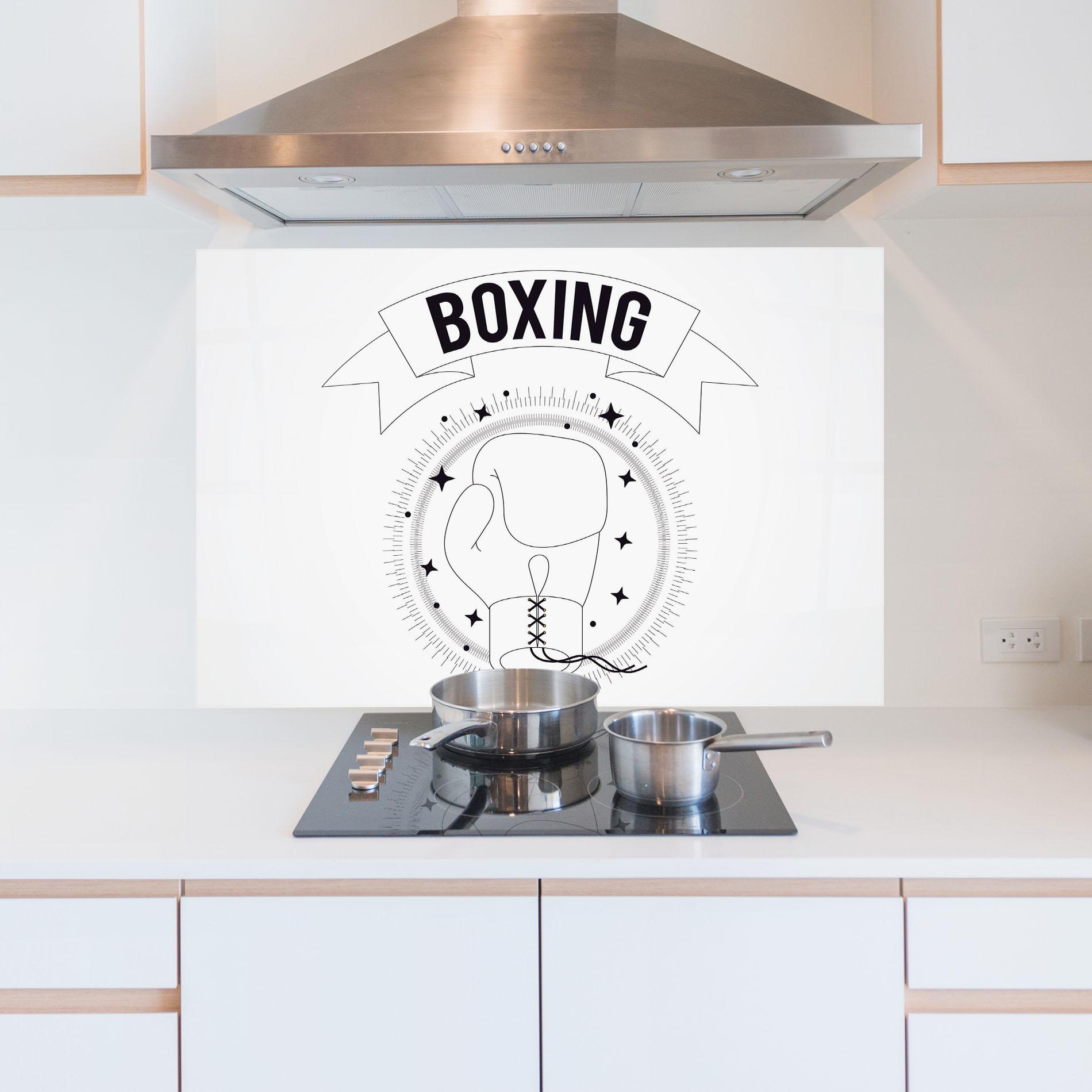 Küchenrückwand Glas Boxing Line mockup 5