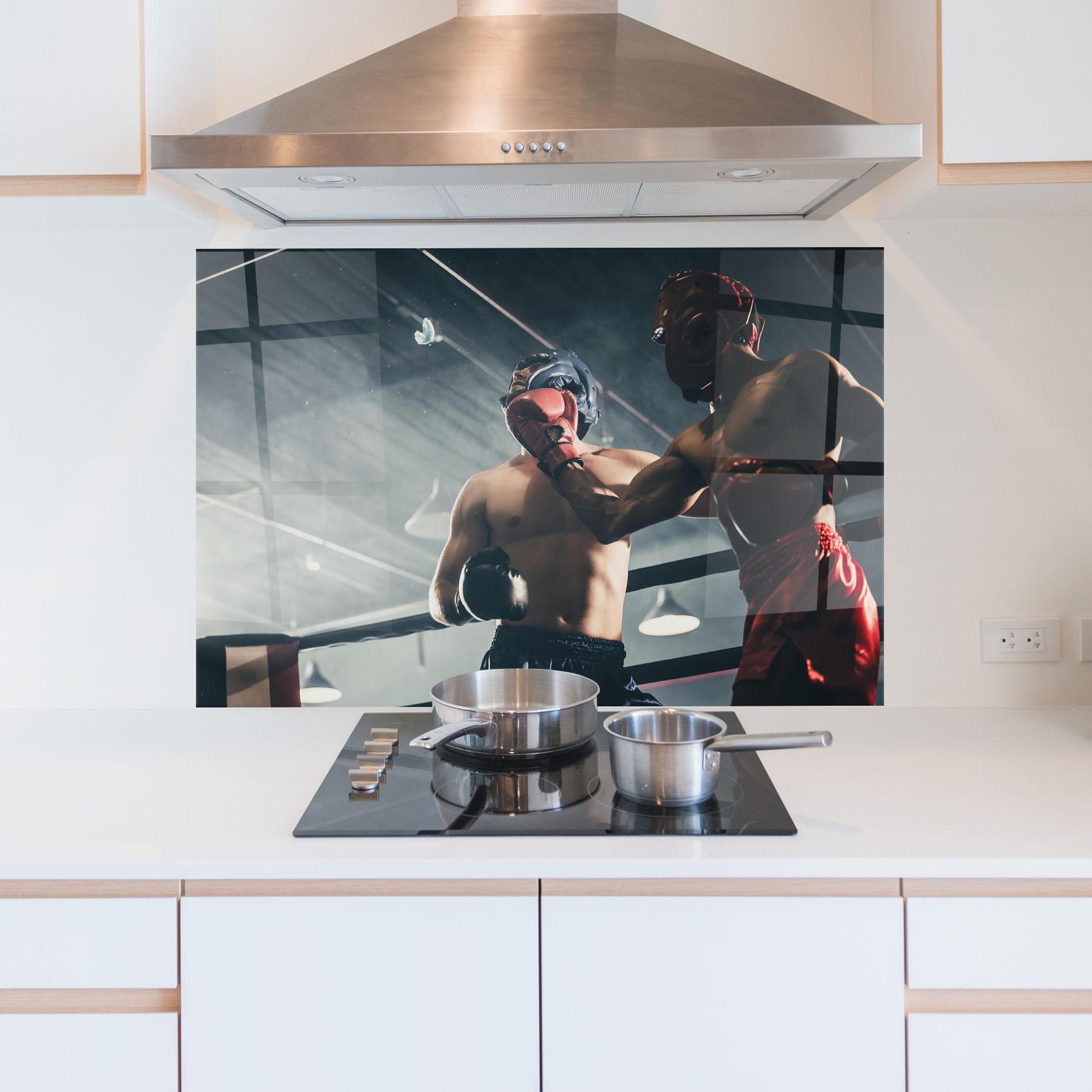 Küchenrückwand Glas Knockout King mockup 5