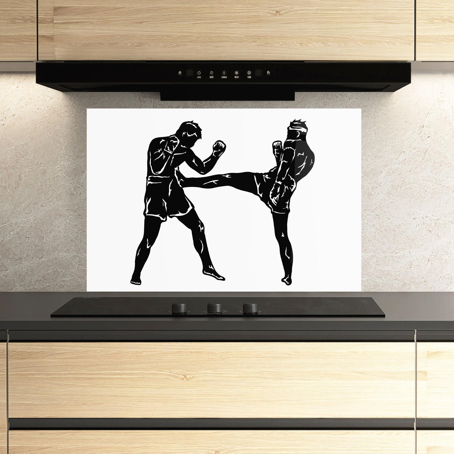 Küchenrückwand Glas Box Fight Move mockup 3