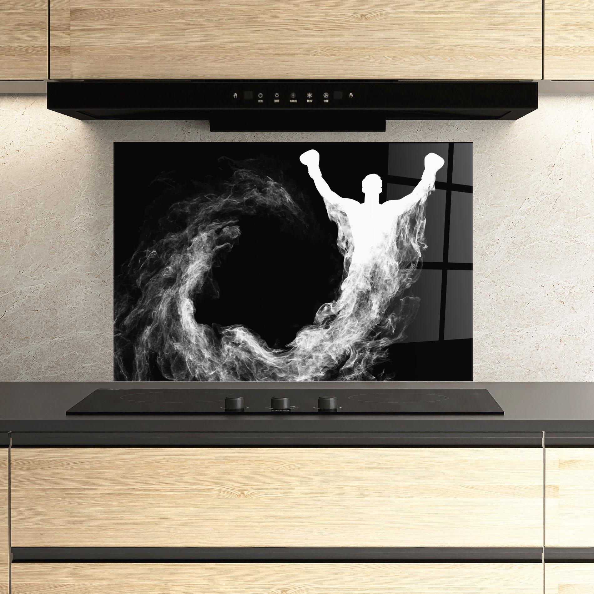 Küchenrückwand Glas Box White Smoke mockup 3