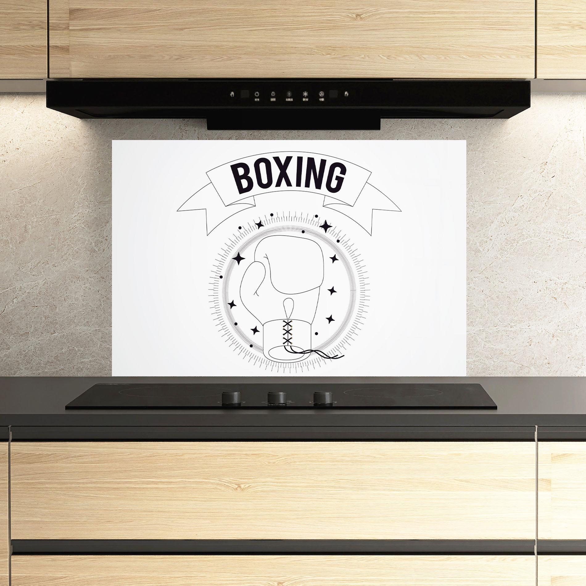 Küchenrückwand Glas Boxing Line mockup 3