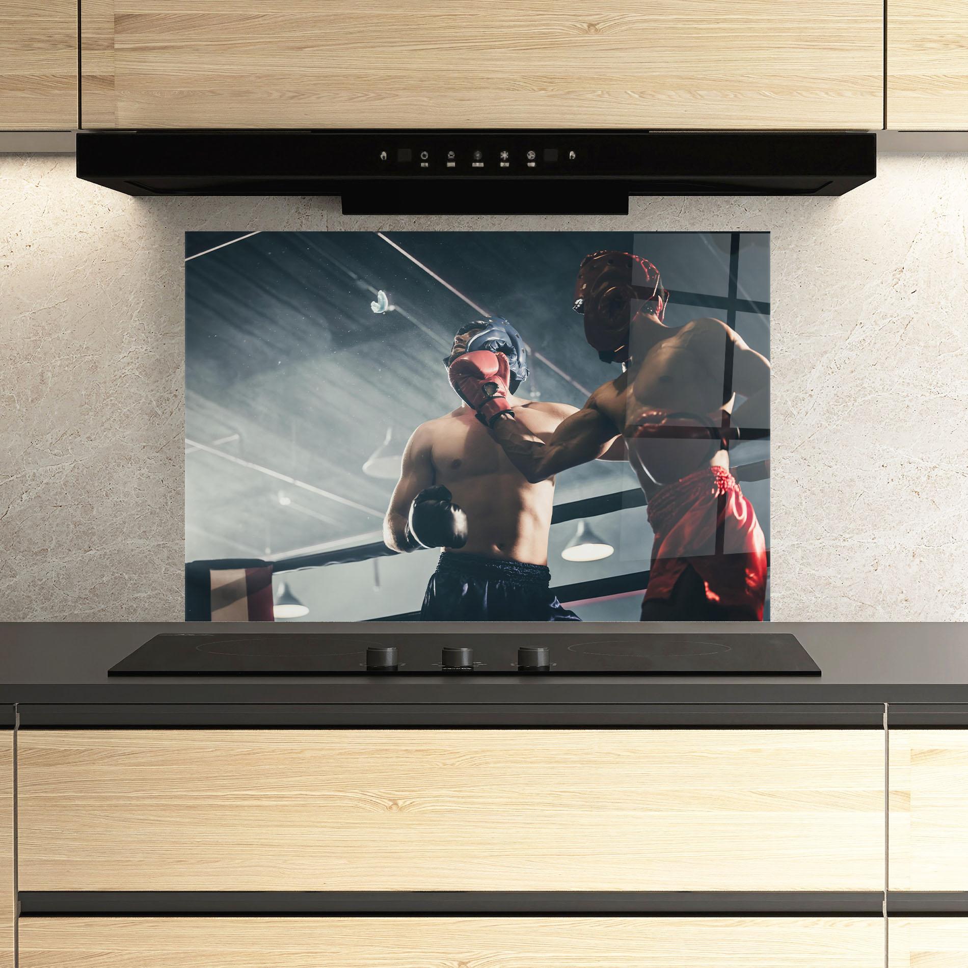 Küchenrückwand Glas Knockout King mockup 3