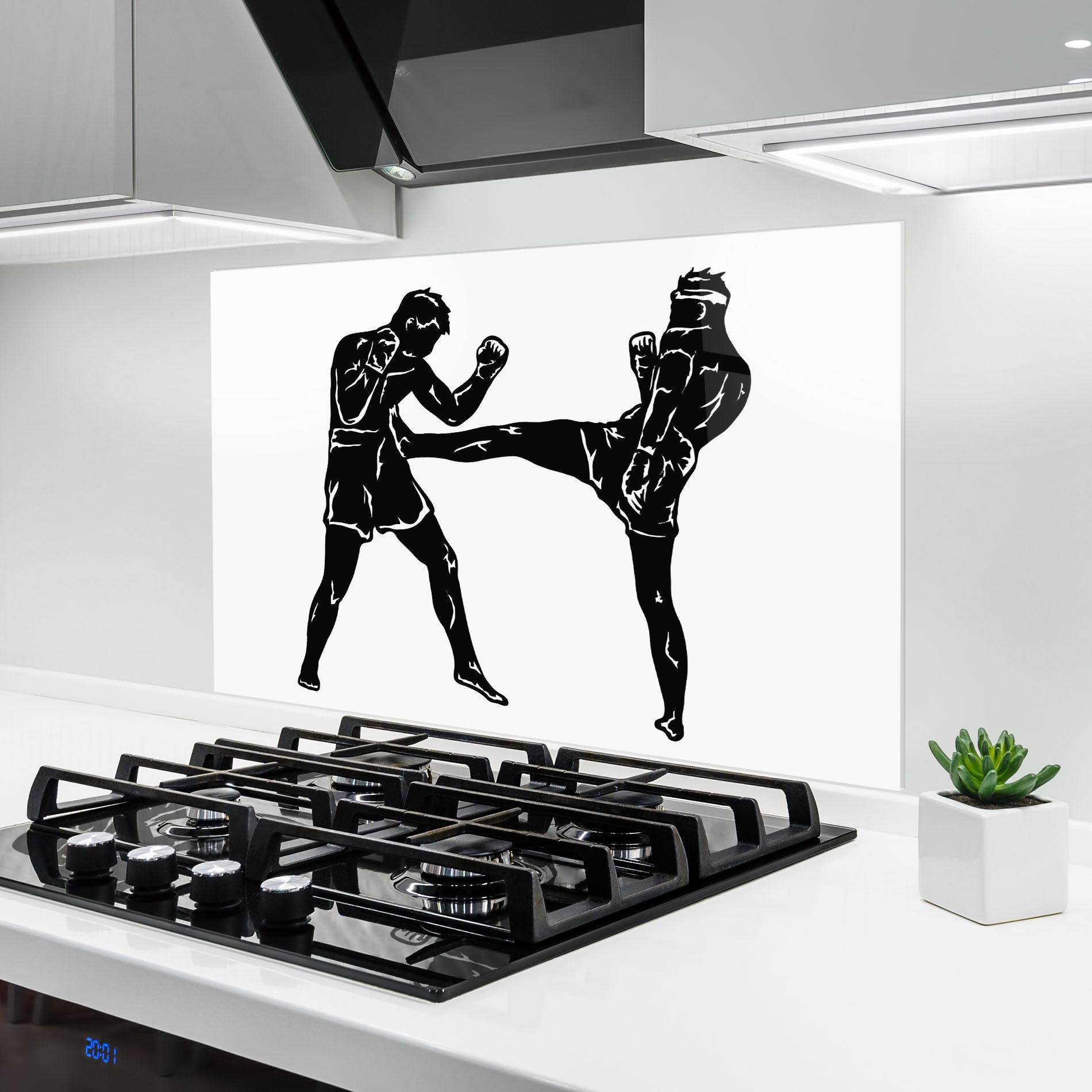 Küchenrückwand Glas Box Fight Move mockup 6