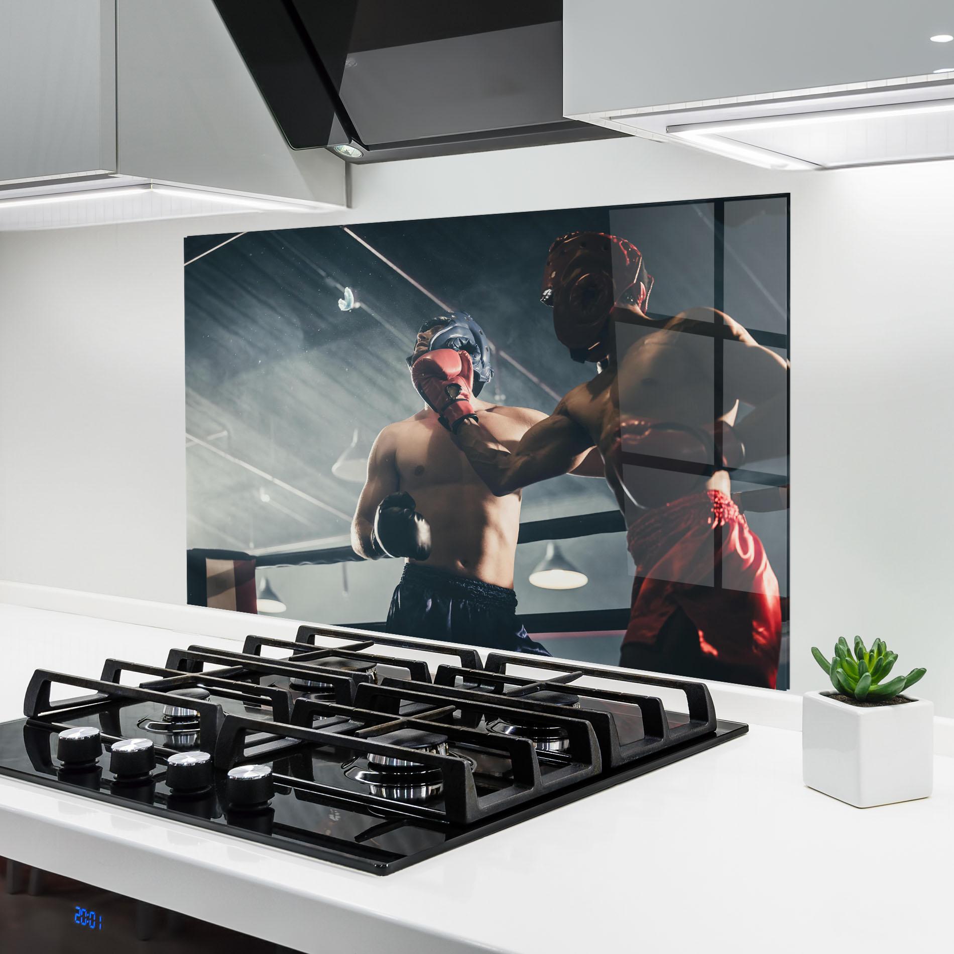 Küchenrückwand Glas Knockout King mockup 6