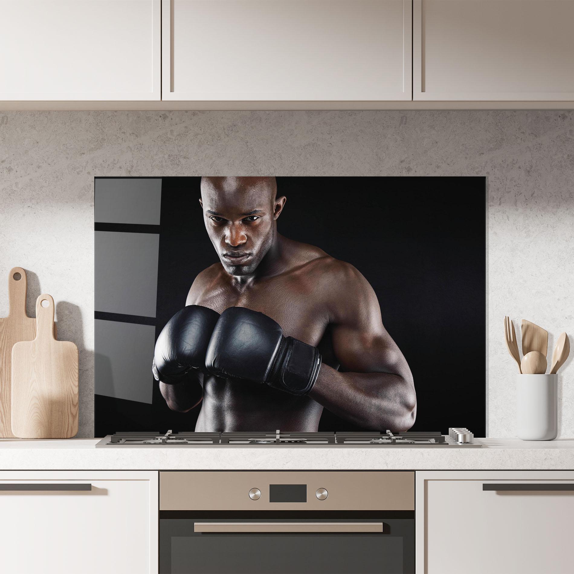 Küchenrückwand Glas Powerful Fighter mockup 7